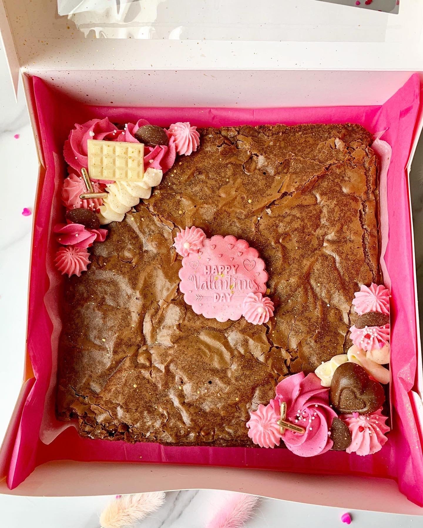Valentine's Day Brownie Slab