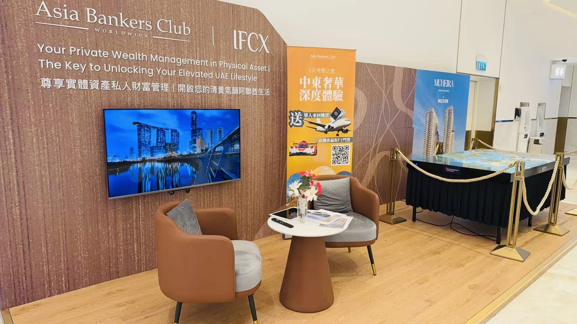 Two-month pop-up booth project at Morpheus Hotel Macau, booth build-up, event furniture furnishing and local on-site sales staffing service