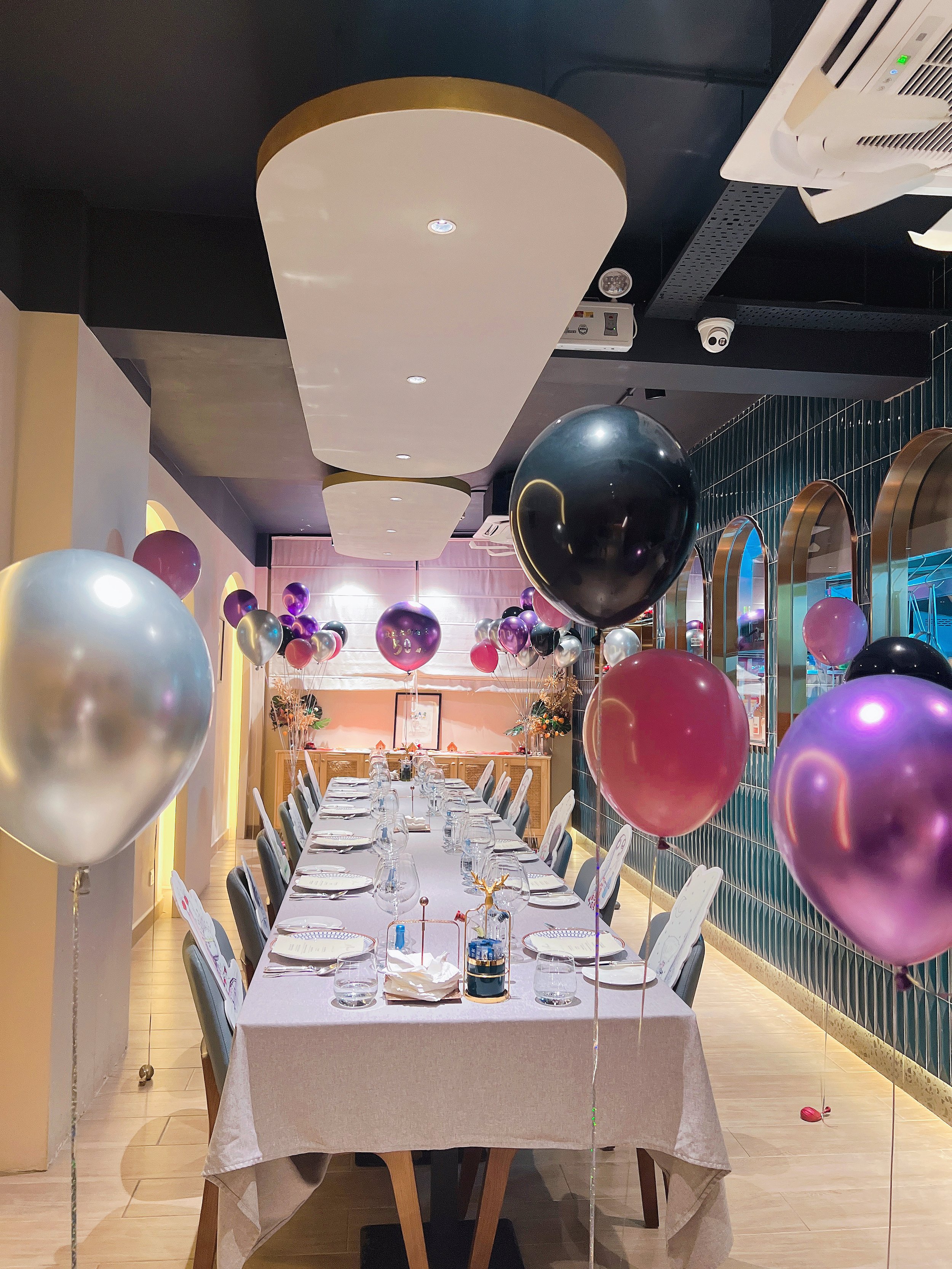Custom themed birthday milestone party styling with balloon installations for private events in Macau