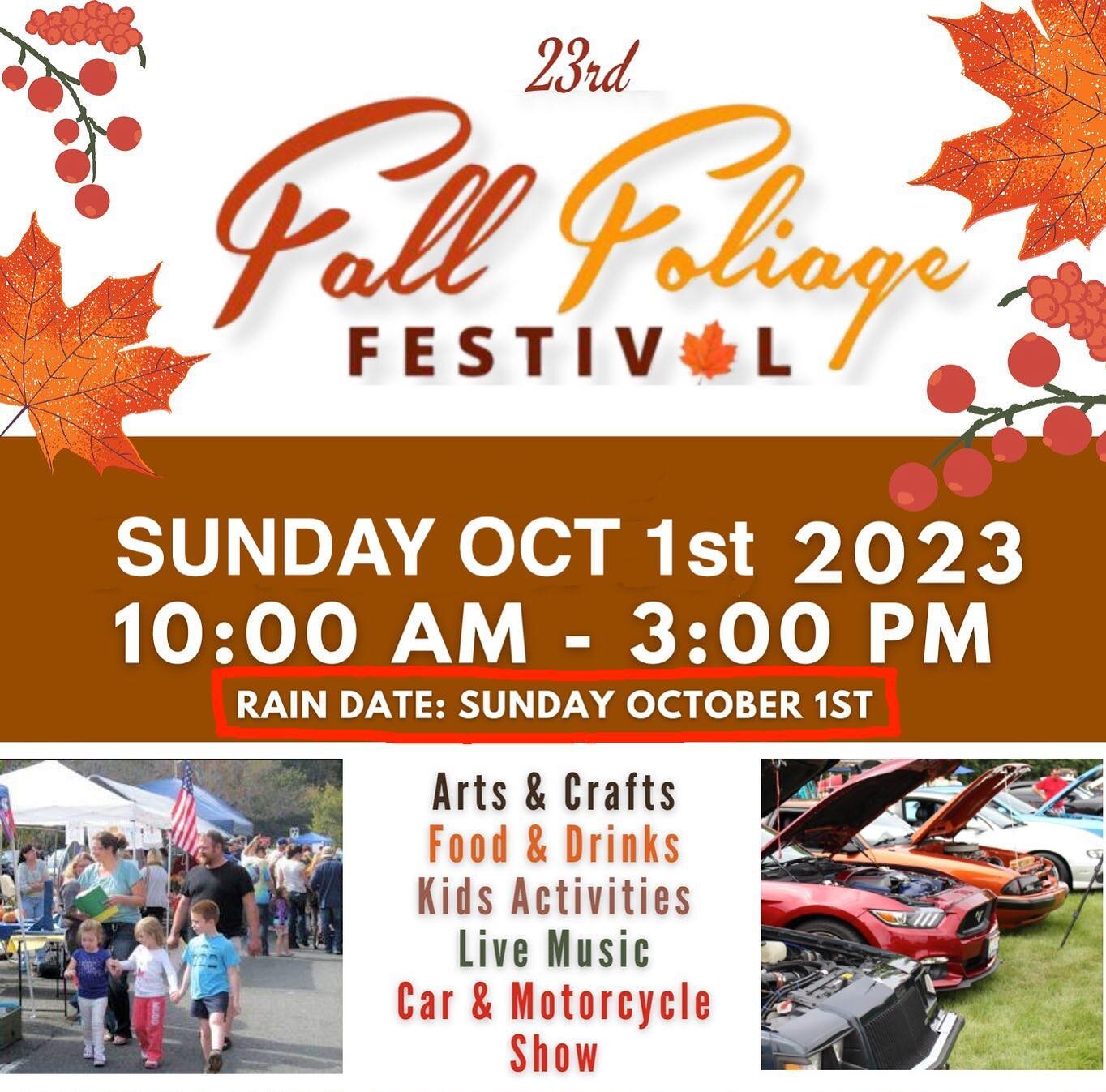 We&rsquo;re excited to be joining the 23rd Fall Foliage Festival in Winchester/Winsted on Sunday, Oct 1st 10a-3p (the new rain date). Come see us at the ROOTED tent outside @rooted.market at 406 Main St. We&rsquo;ll be selling fresh veggies while sup