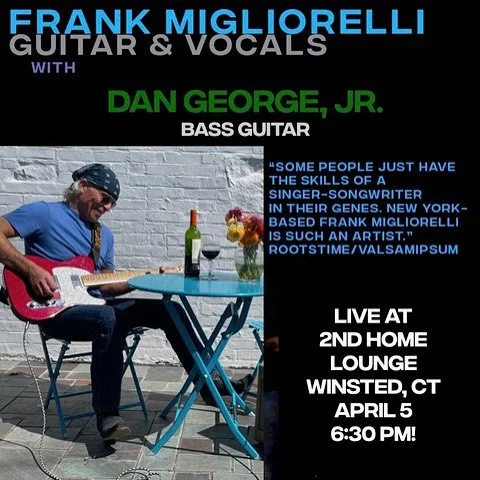 👋 Hey Northwest Corner folks &mdash; our good friend @fmigliorelli returns to Winchester on Saturday April 5 for another great evening of roots-rock tunes at Winsted&rsquo;s own 2nd Home Lounge @2ndhomeloungewinsted. He&rsquo;ll be joined by multi-t