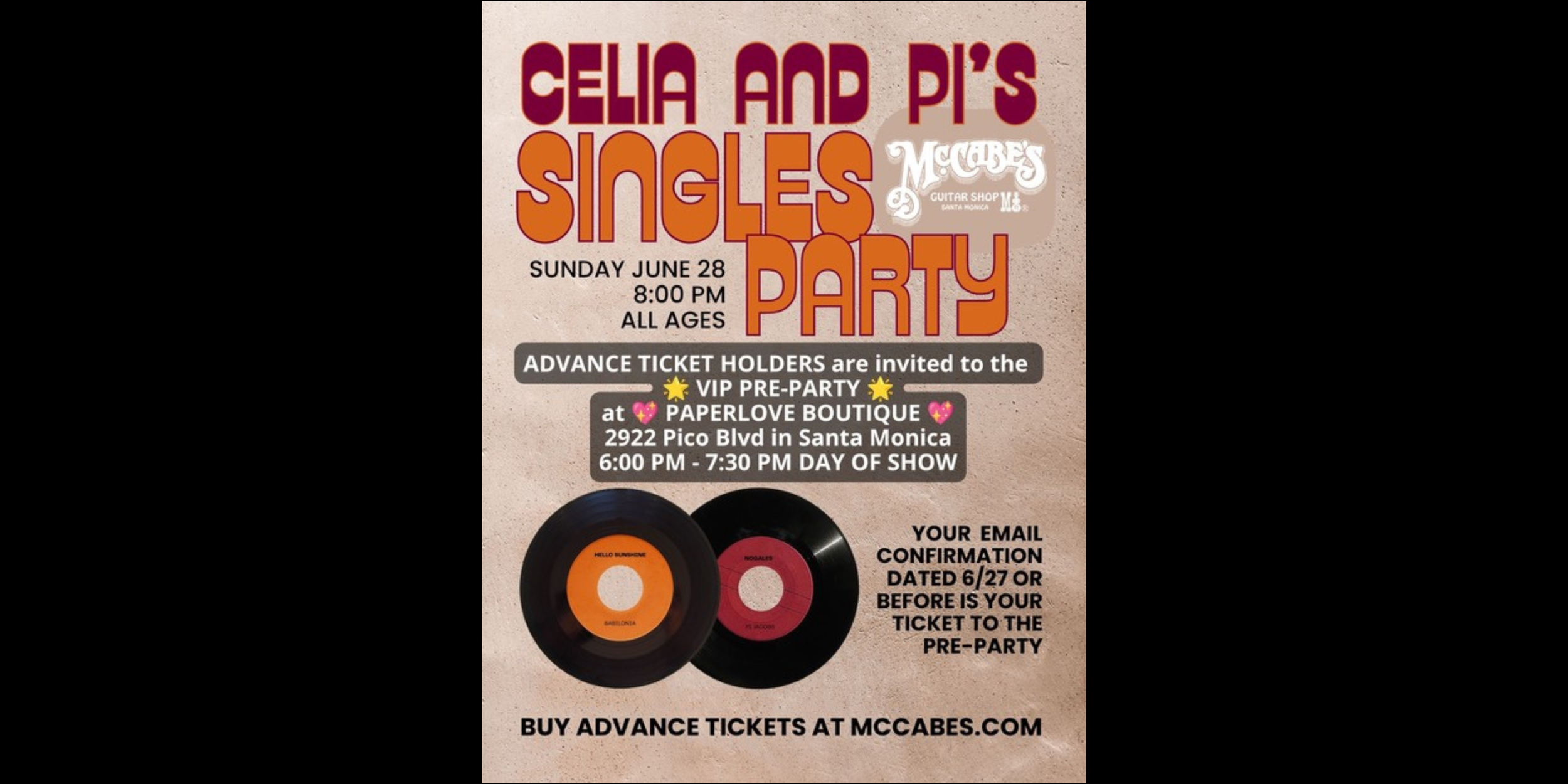 Celia and Pi's Singles Party @McCabes