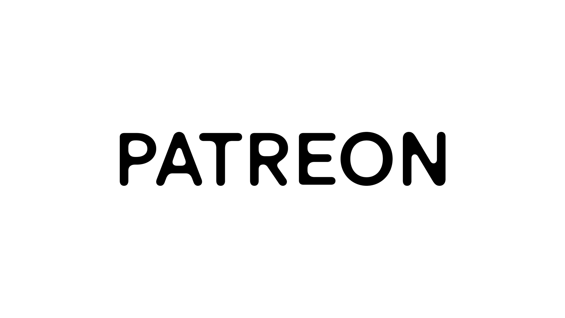 Black text that reads 'Patreon' on a white background.