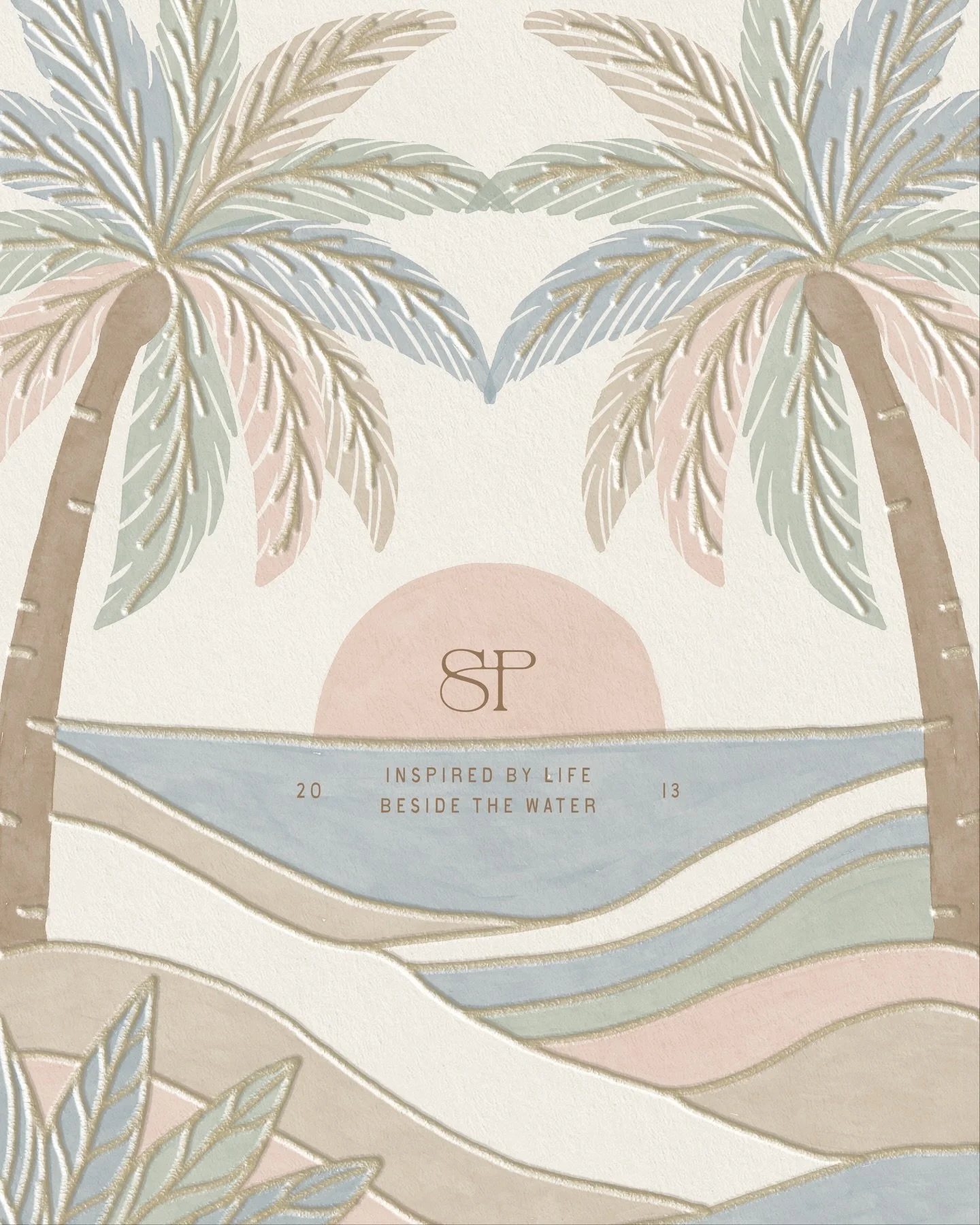 Brand artworks are where your story truly comes to life ✨

For Sea Poppy Studio, I created hand-painted boho dunes and palms, finished with a custom gold foil touch for a relaxed coastal-luxury feel. Paired with a bespoke ocean-inspired pattern (can 