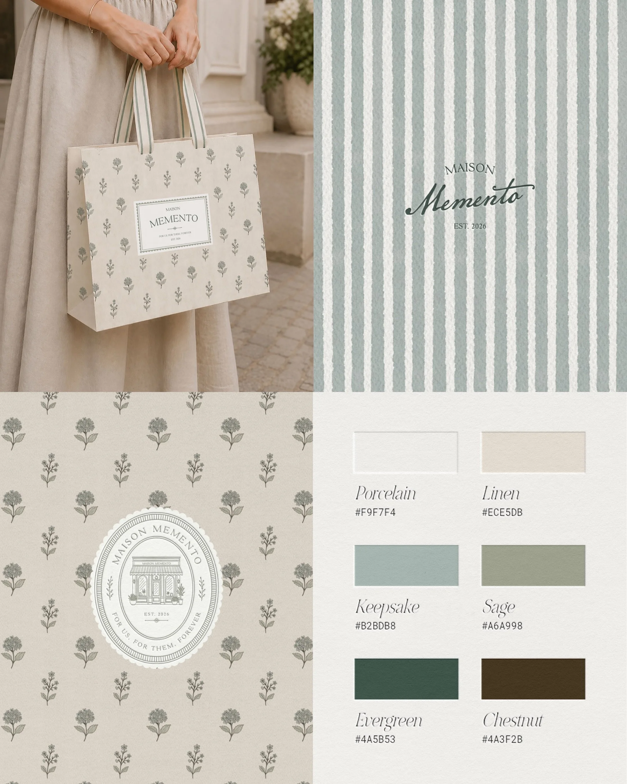 5 brand colour palettes I&rsquo;ve designed recently... which one is your fave? ✨

1. Maison Memento &ndash; timeless, sentimental and beautifully nostalgic

2. Thacher &amp; Spring &ndash; coastal, elevated and effortlessly refined

3. Soulwave Digi