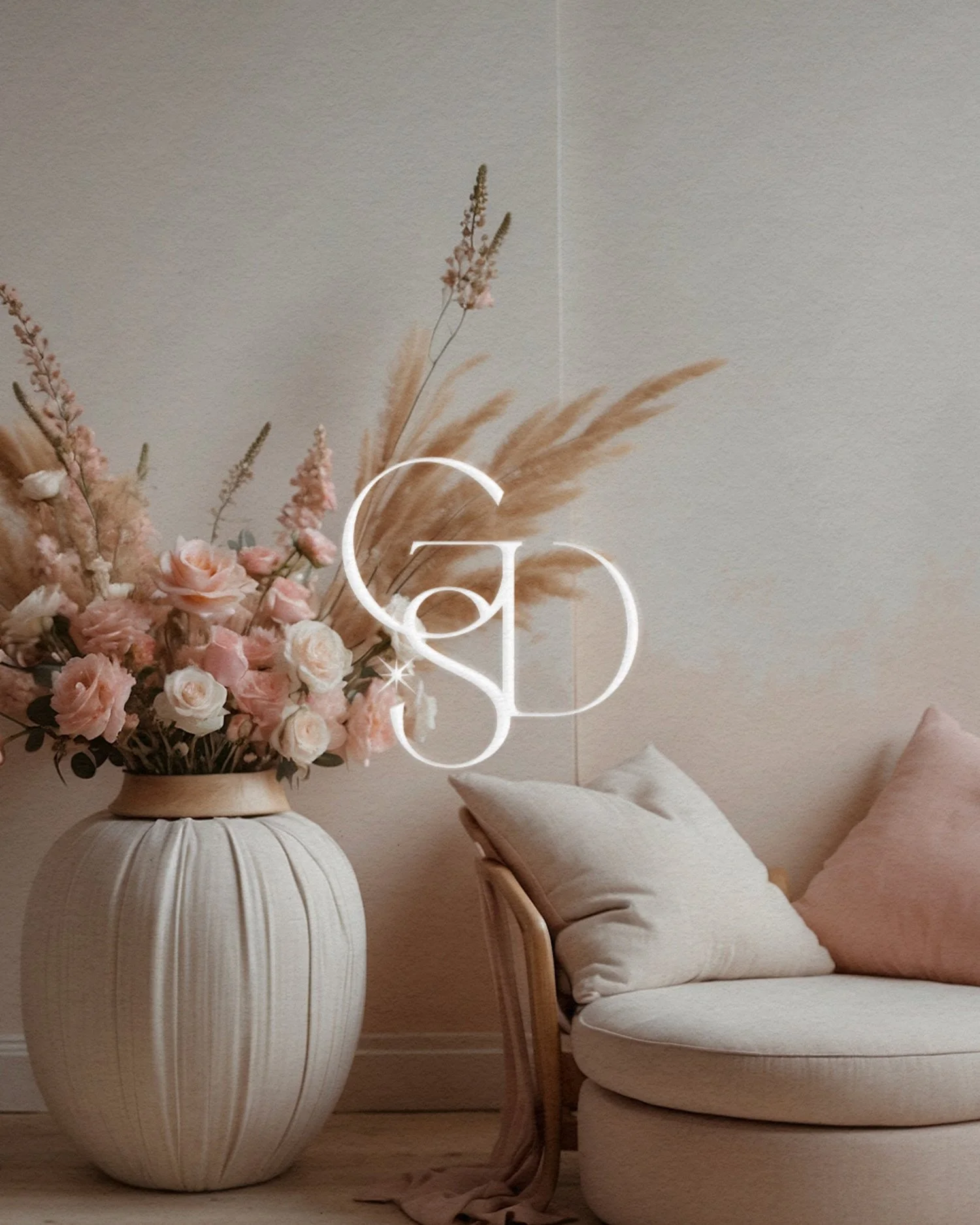 Golden days studio photographer branding logo handdrawn flower brandmark