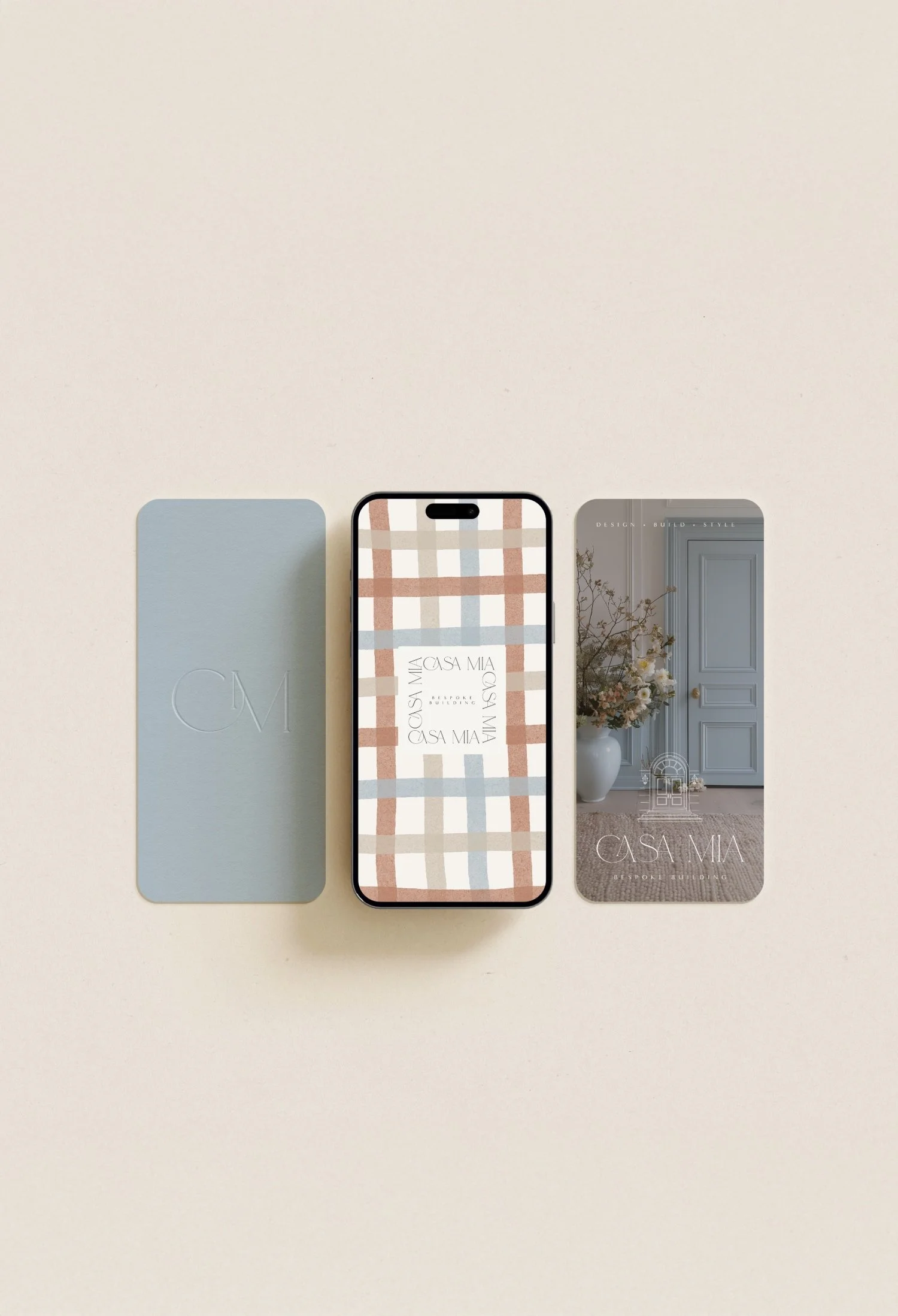 Casa Mia Home Designs logo and branding squarespace website