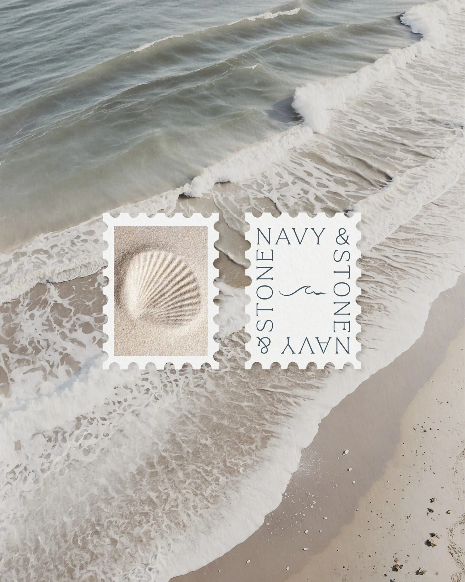Branding Logo design for Navy and stone, postage stamp brand mark coastal inspired