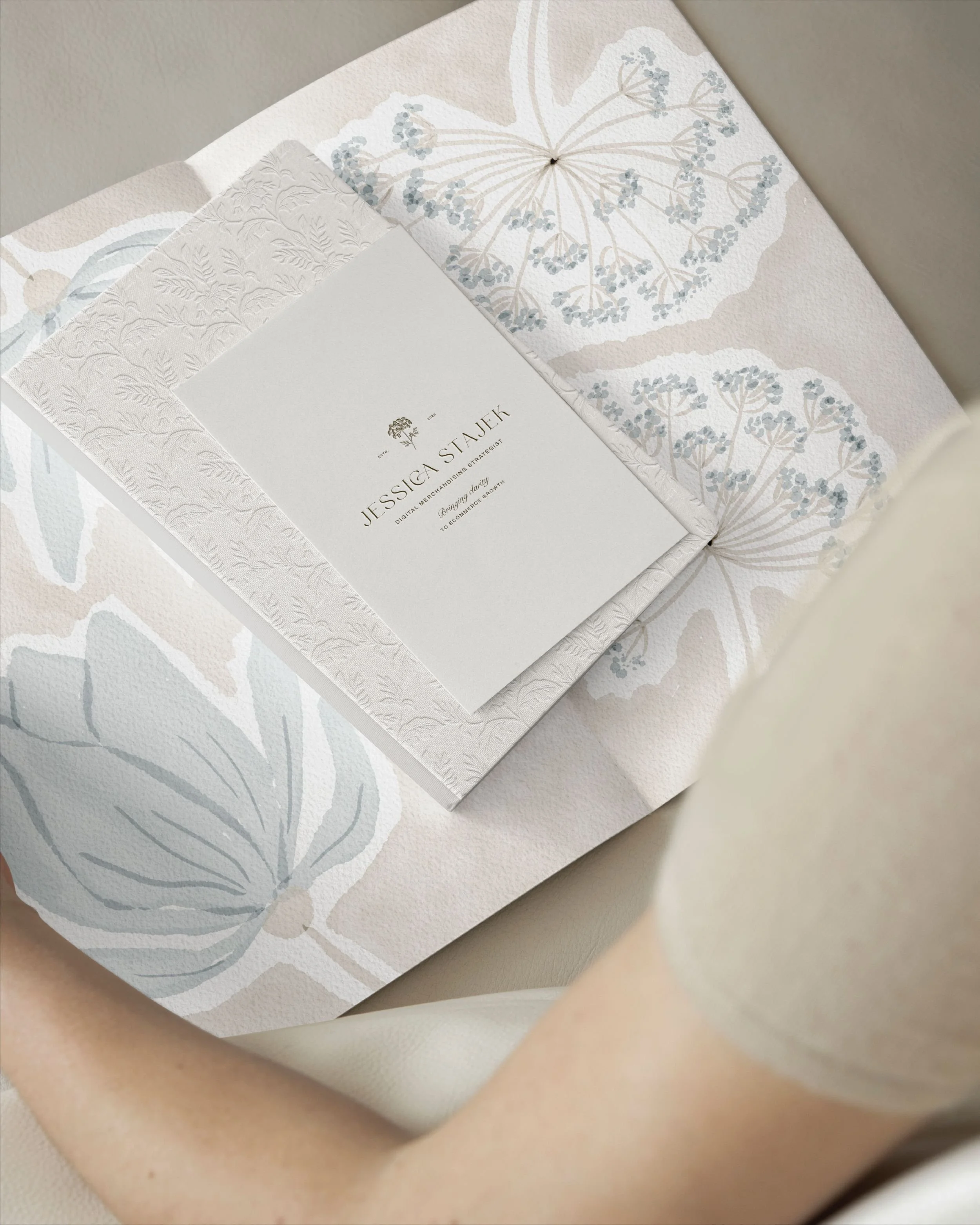 Hand-drawn botanical illustration of Queen Anne's Lace created for an ecommerce consultancy brand identity symbolising growth, guidance, and clarity.