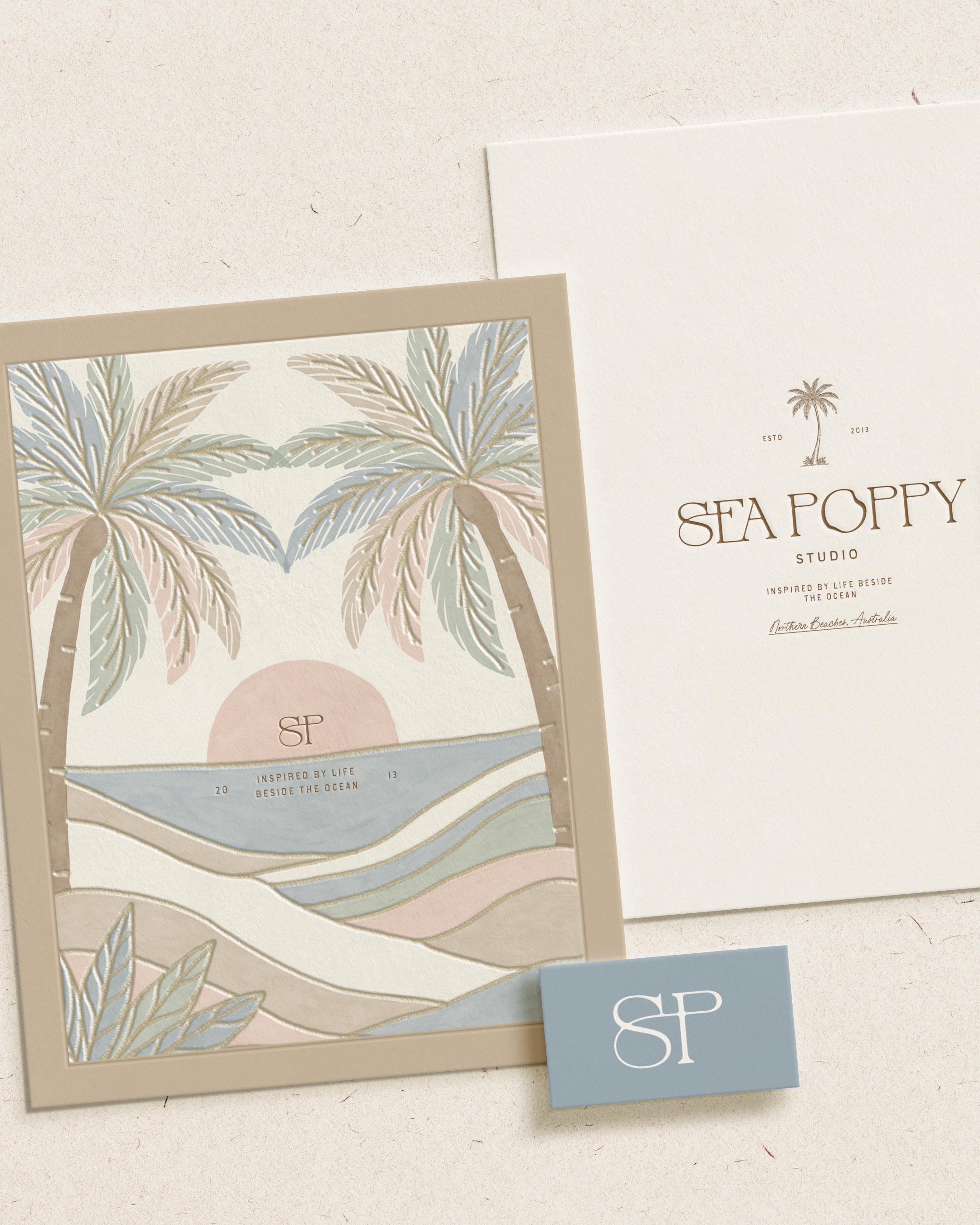 SEA POPPY STUDIO CARD MOCKUP BRANDING