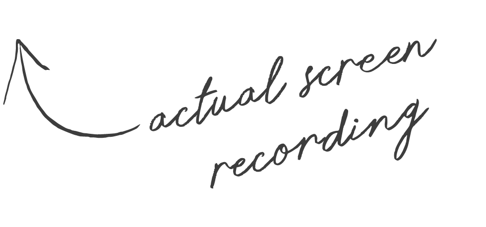 handwritten text for actual screen recording