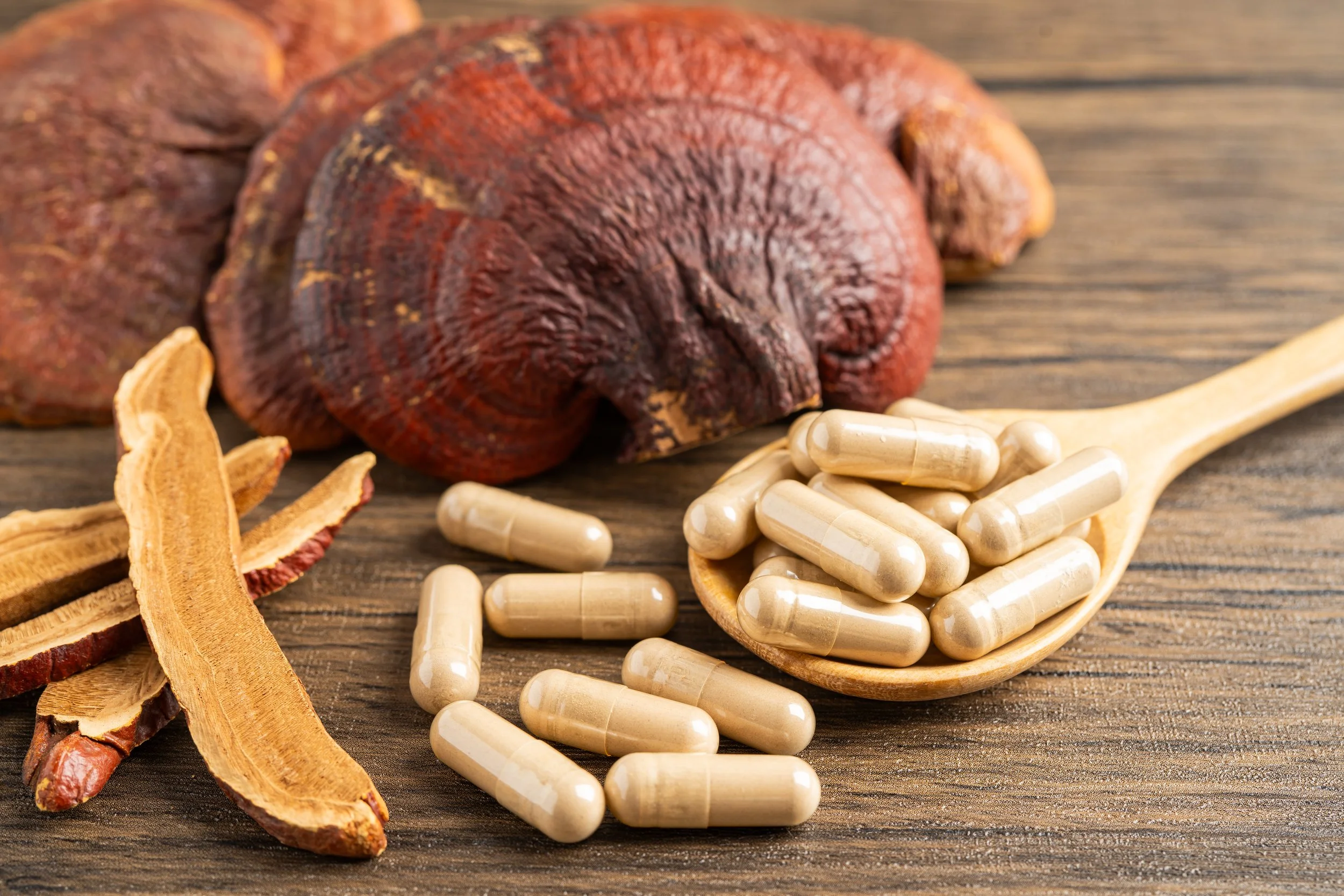 Close-up of chinese herbal prescriptions capsules used in Singapore