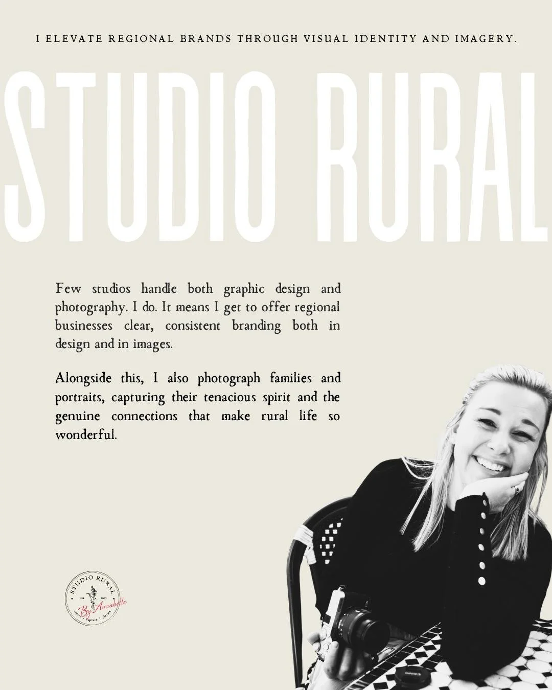 Studio Rural is more than photography.
It&rsquo;s graphic design, brand clarity, and a passion for helping regional Australian businesses stand out and grow.