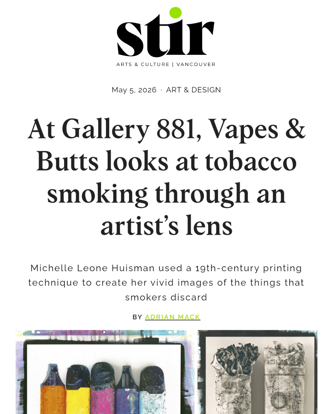 Michelle Leone Huisman and Stir Gallery 881