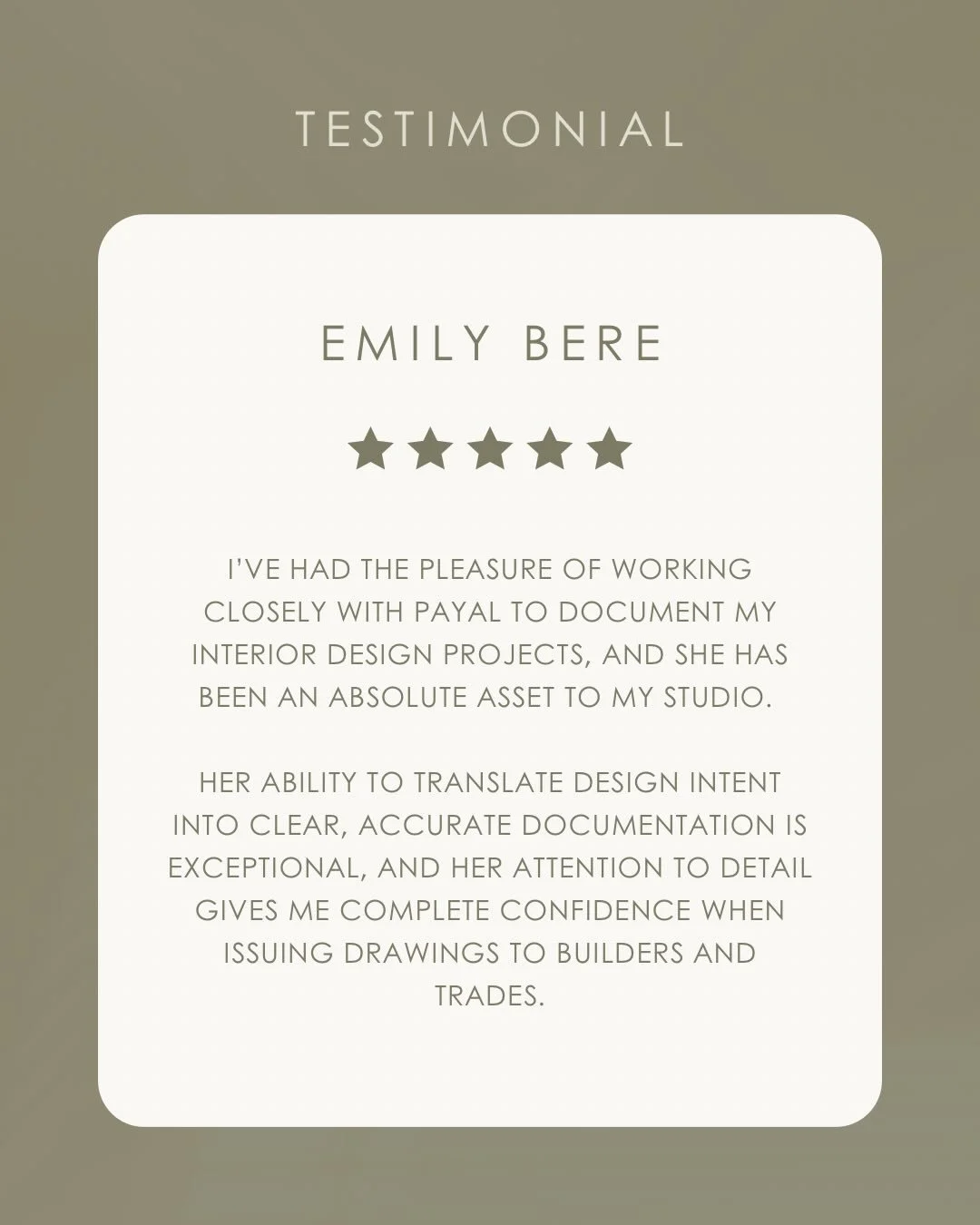 Thank you @musa__studio for this lovely testimonial 🤎