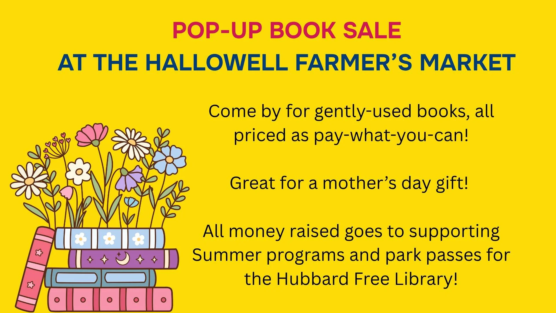 Pop-up Book Sale at Hallowell Farmer's Market 
