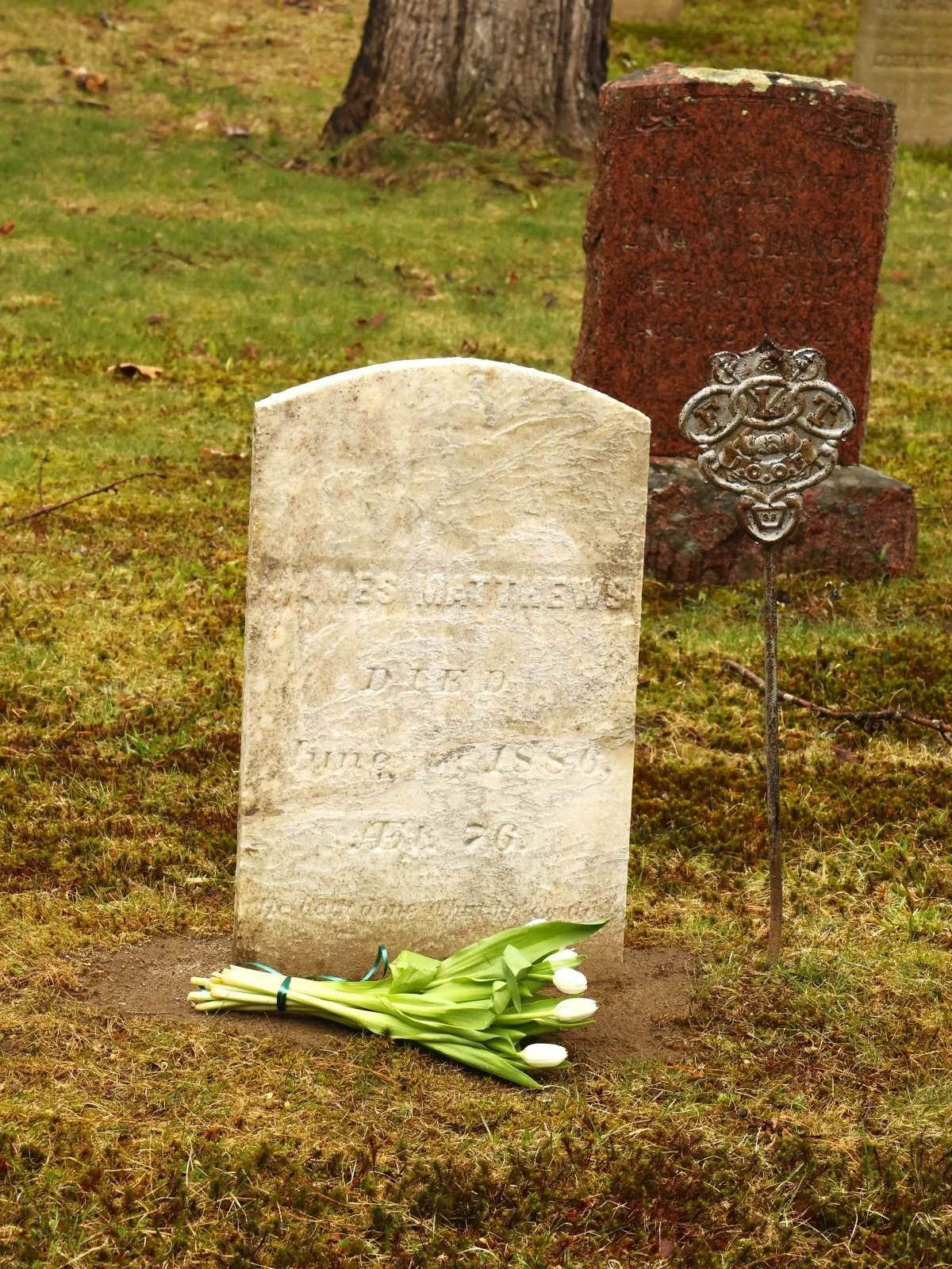 The grave of James Matthews, escaped slave from South Carolina.