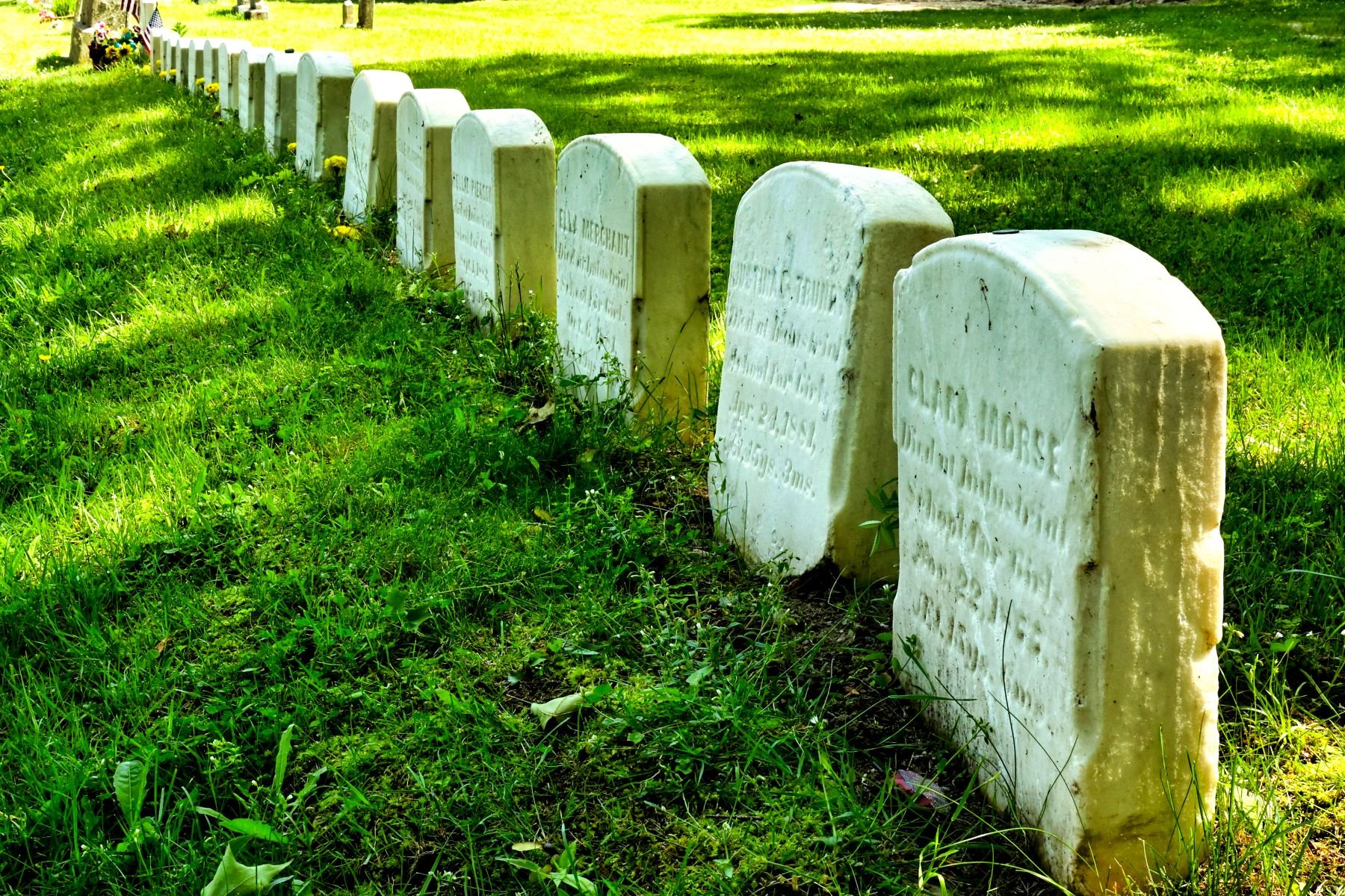 The graves of young women and girls who died at the industrial school in what is now called Stevens Commons.