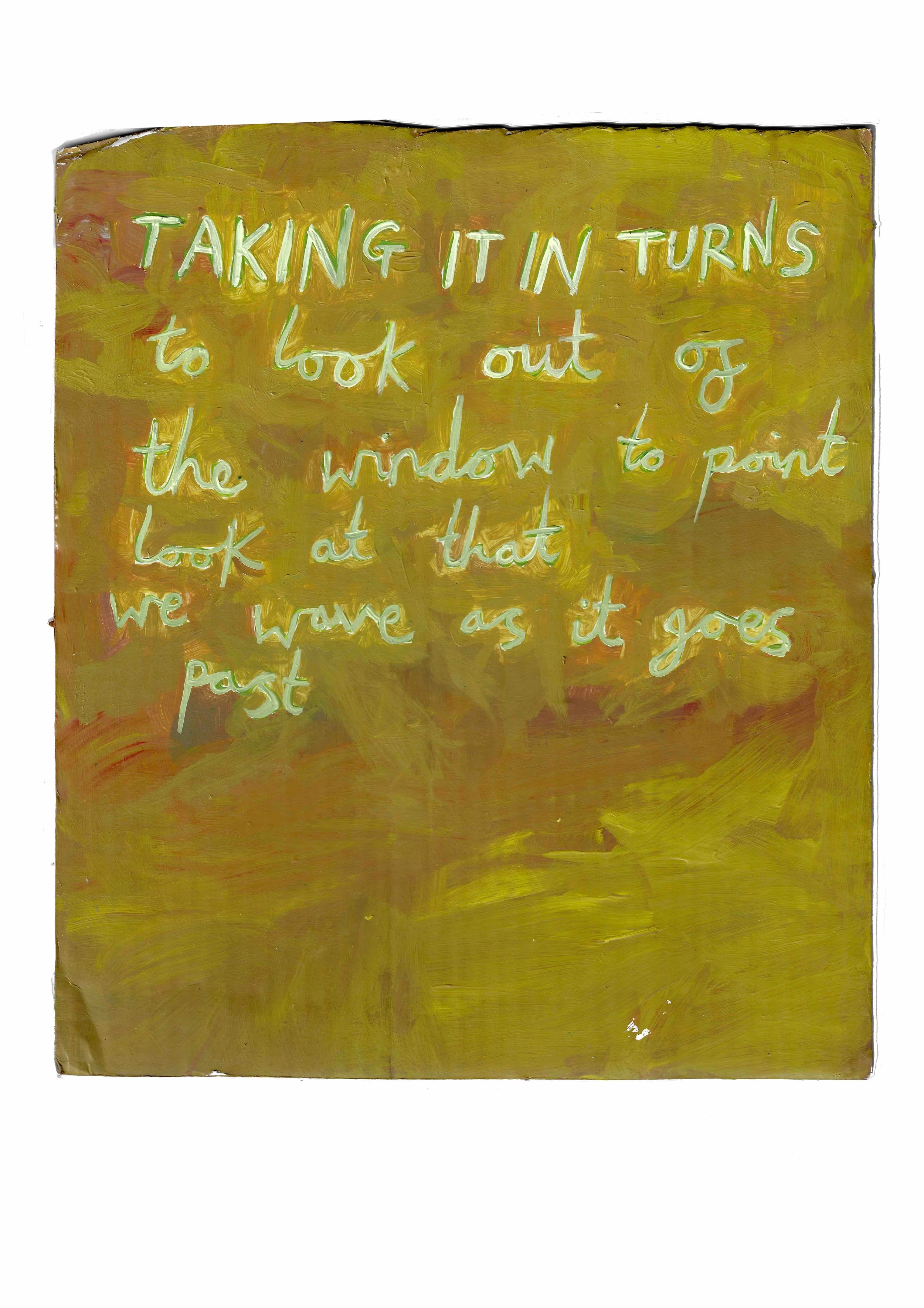 Taking It In Turns. Acrylic on cardboard, 30x26cm