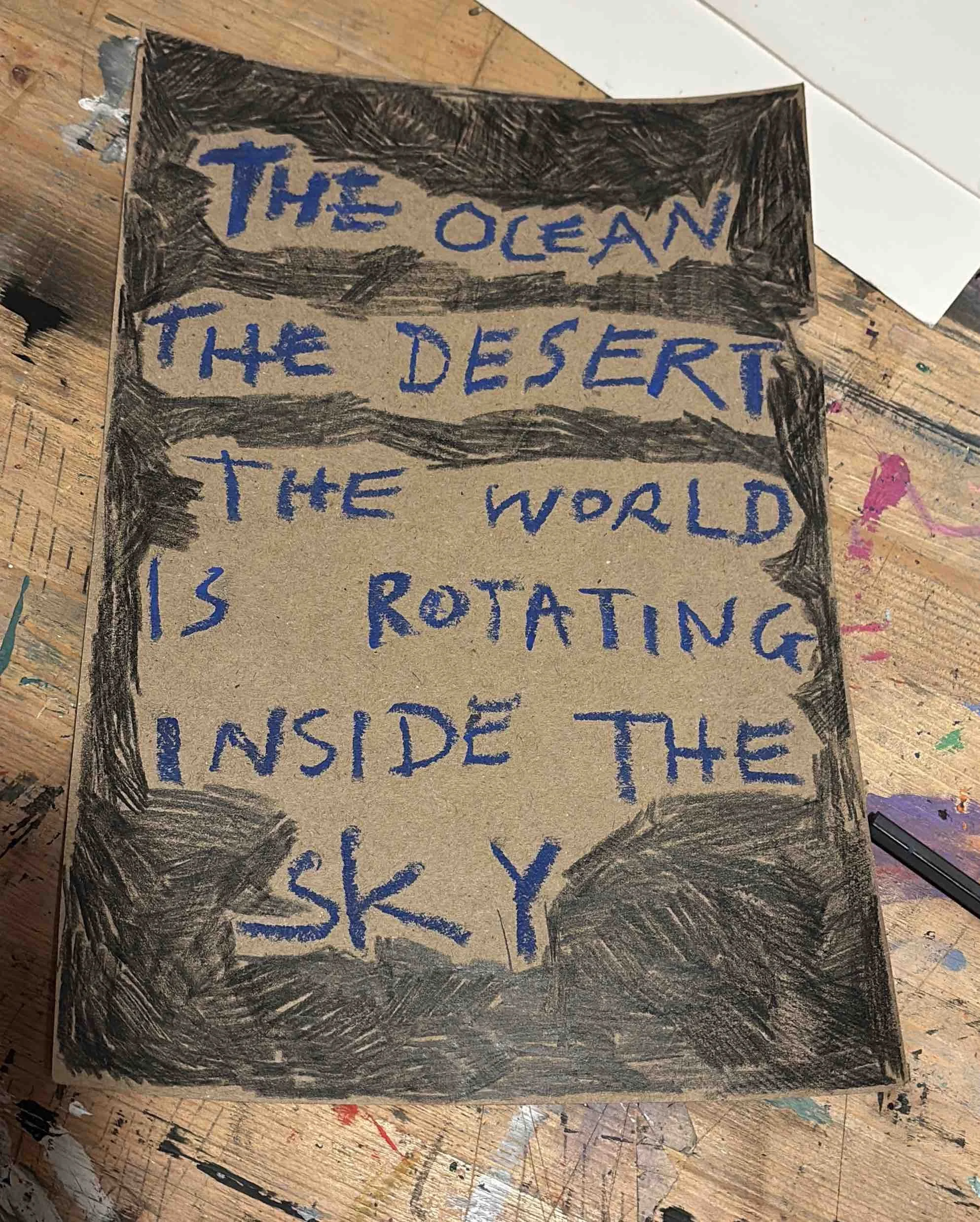 The Ocean - A4, oil pastel and pencil on paper