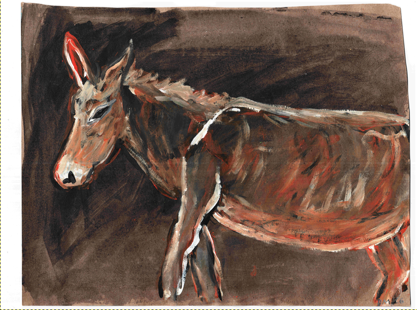 Asino - 21×27cm, acrylic on paper, 