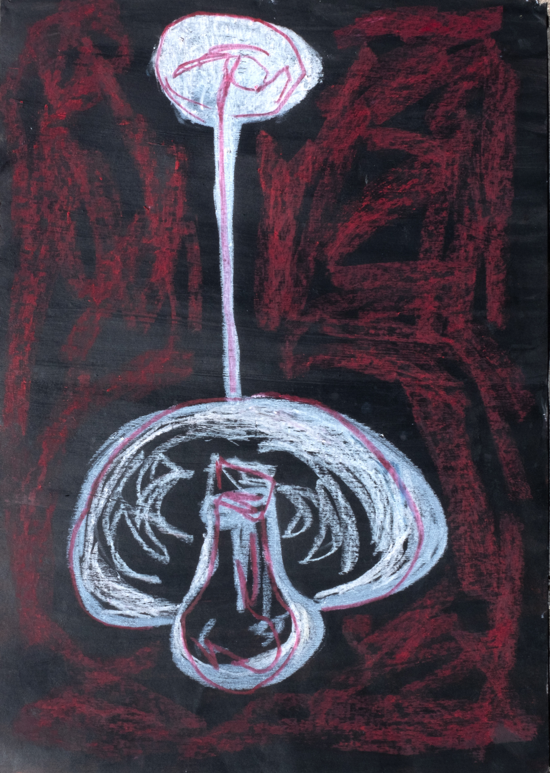 Hanging Light - A1, acrylic on card