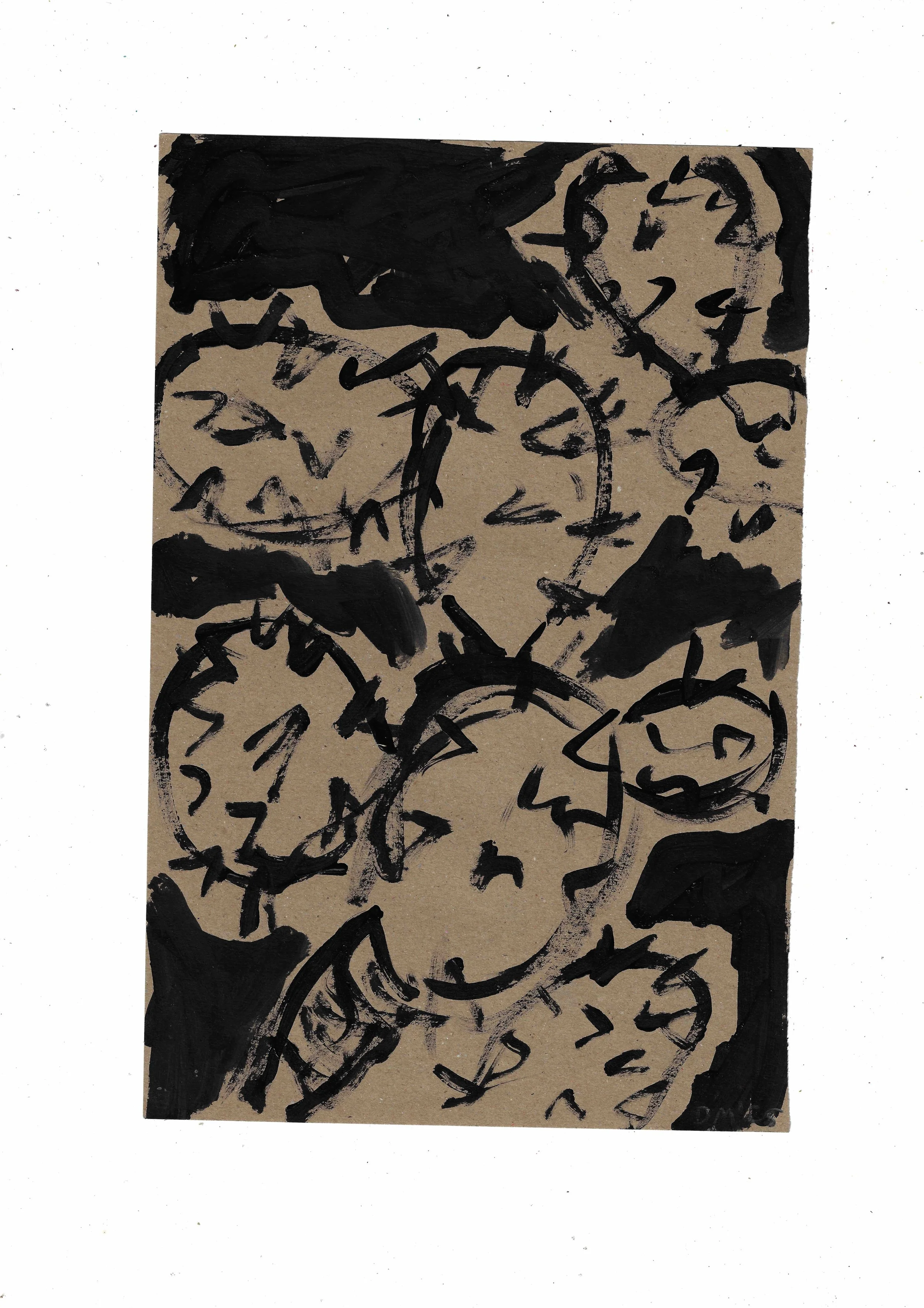 Black Cactus - 21x31cm, acrylic on paper