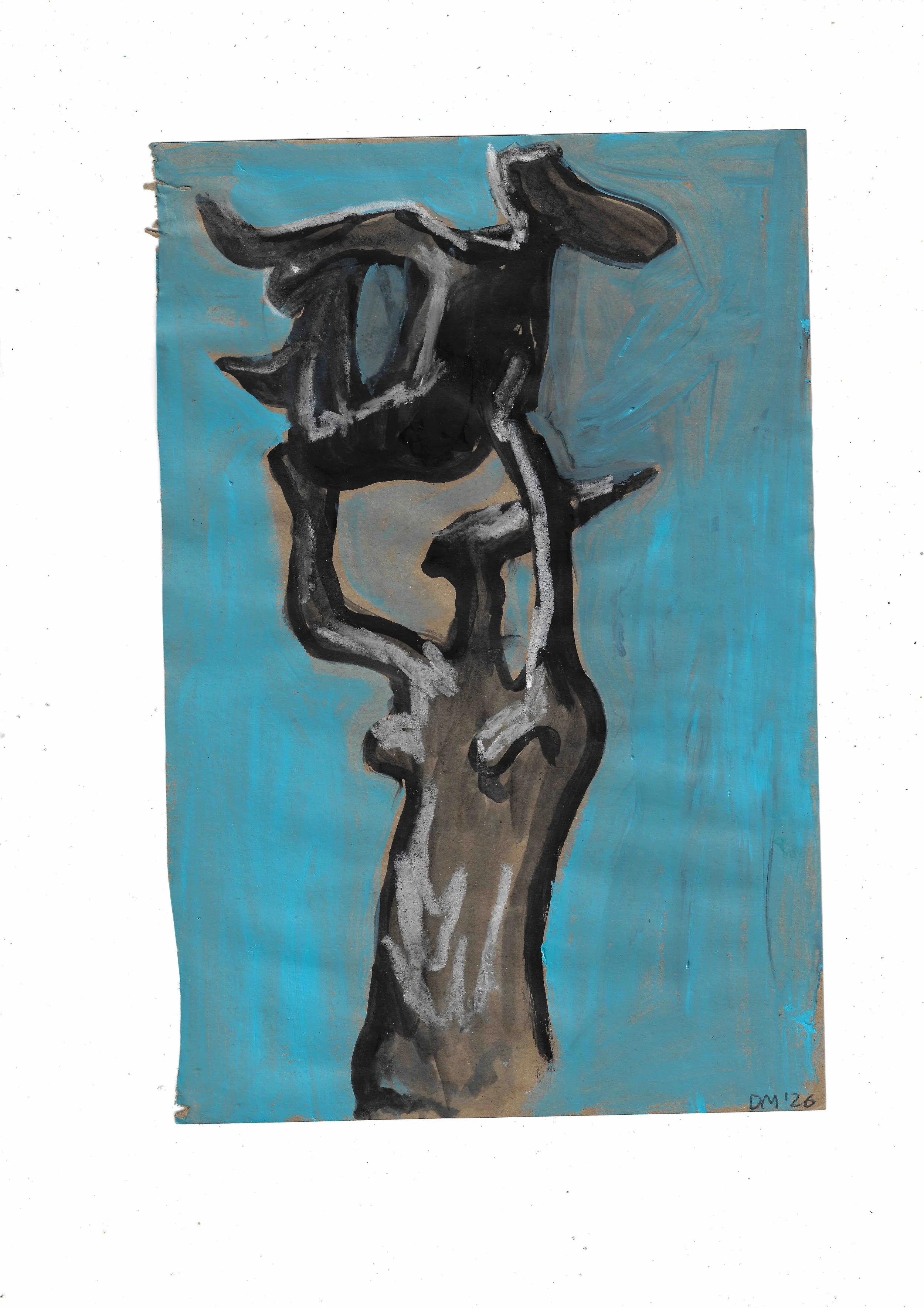 Fazzini - 21x31cm, acrylic and oil pastel on paper