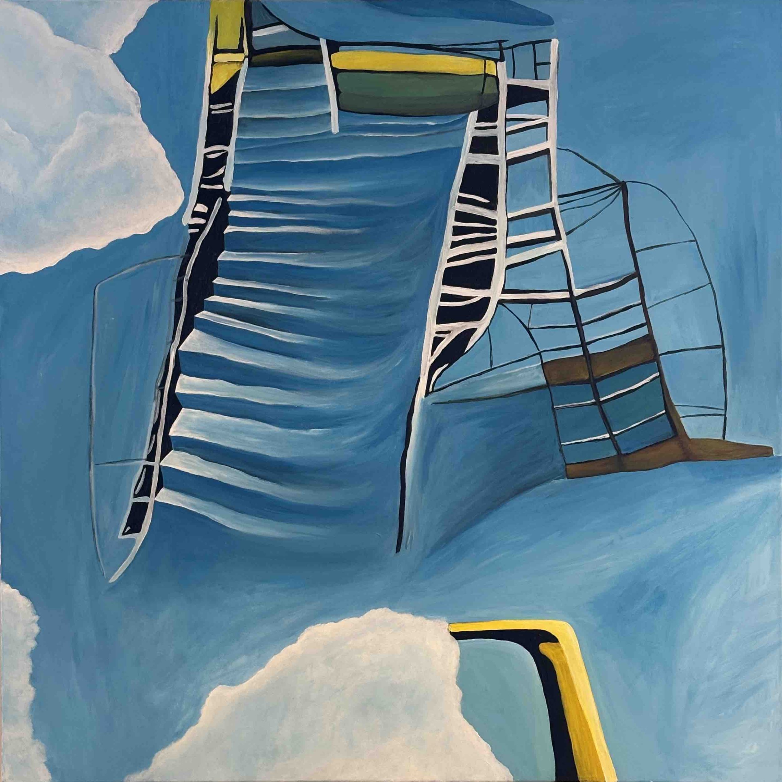 Waterslide 2. 80x80cm, acrylic on canvas