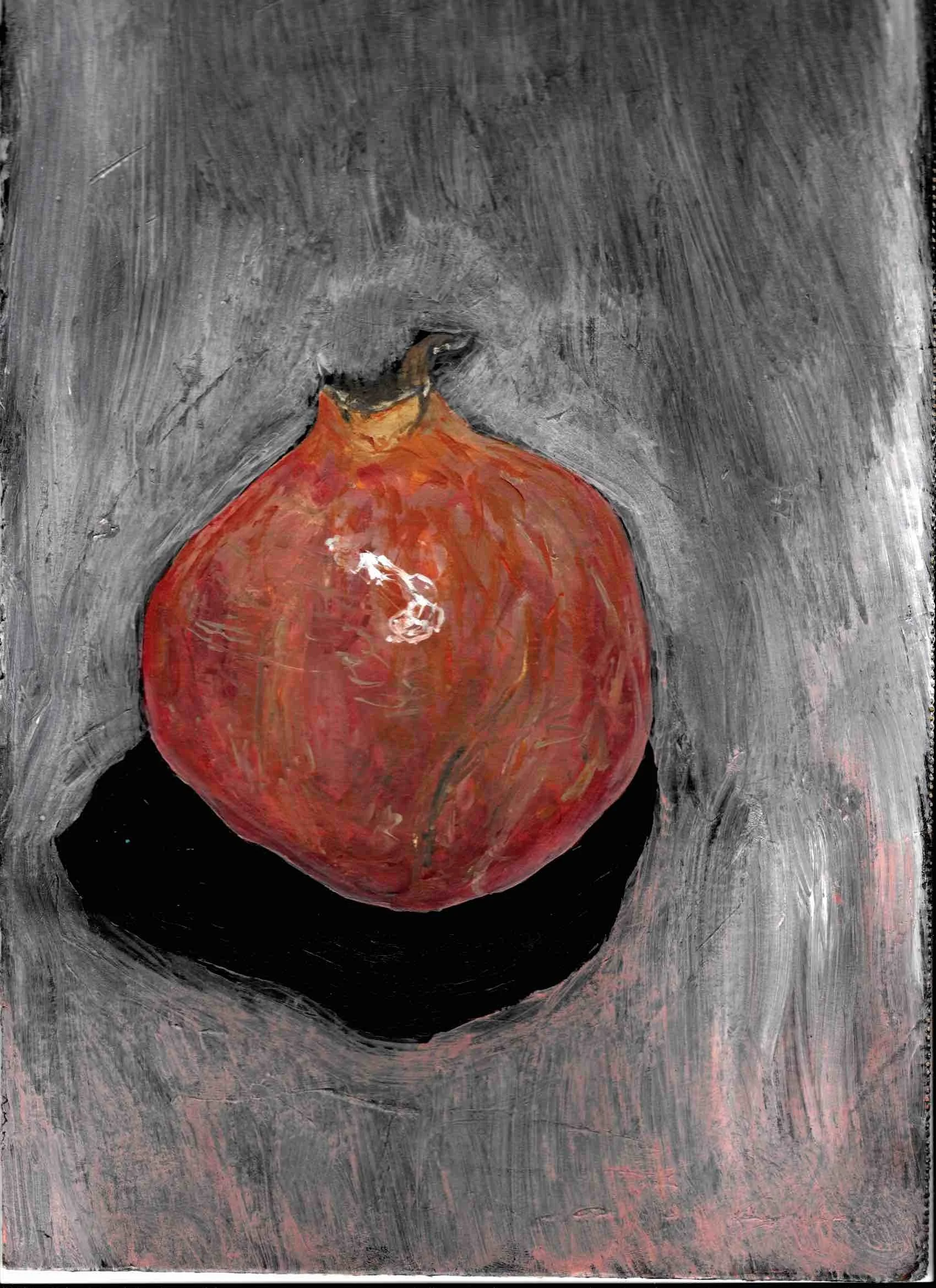 Pomegranate, acrylic on cardboard, a3