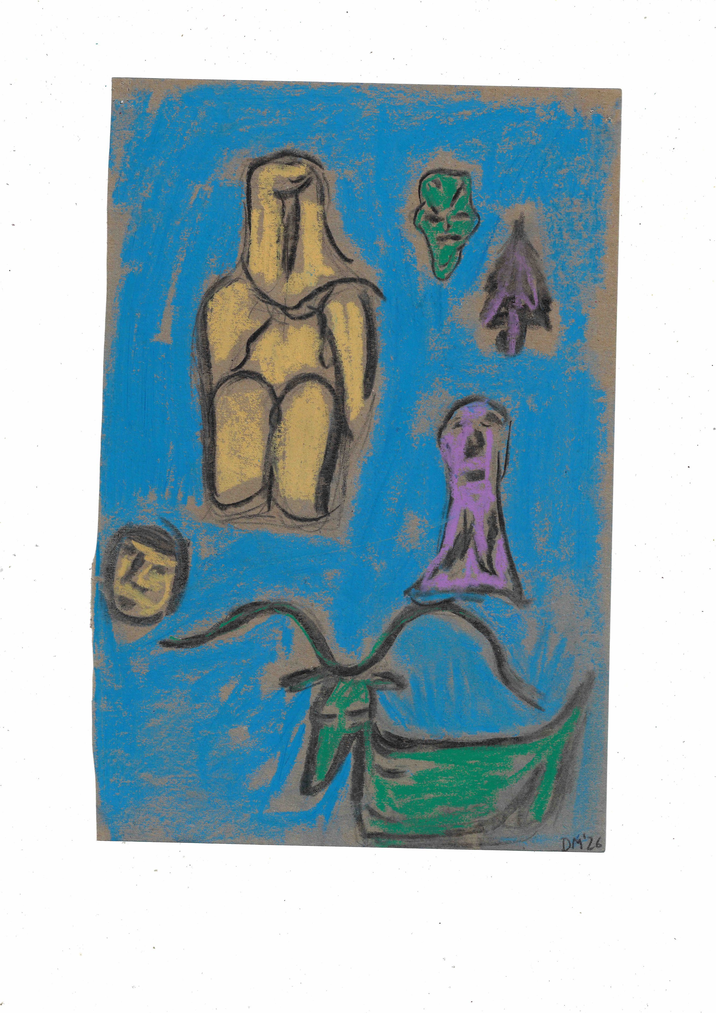 Archaeology 2 - 21x31cm, chalk pastel on paper