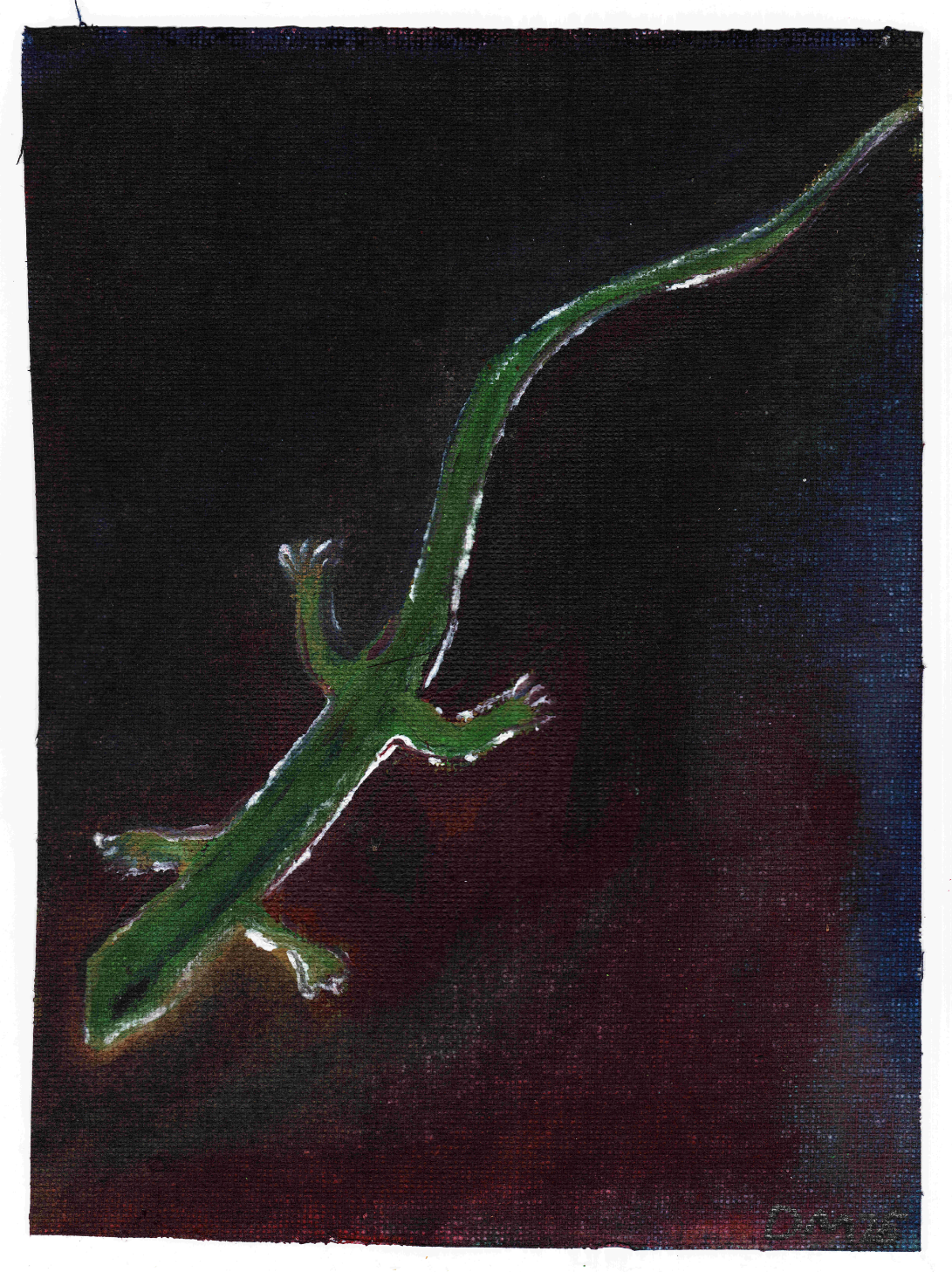 Lizard - 20x14.5cm, acrylic on canvas