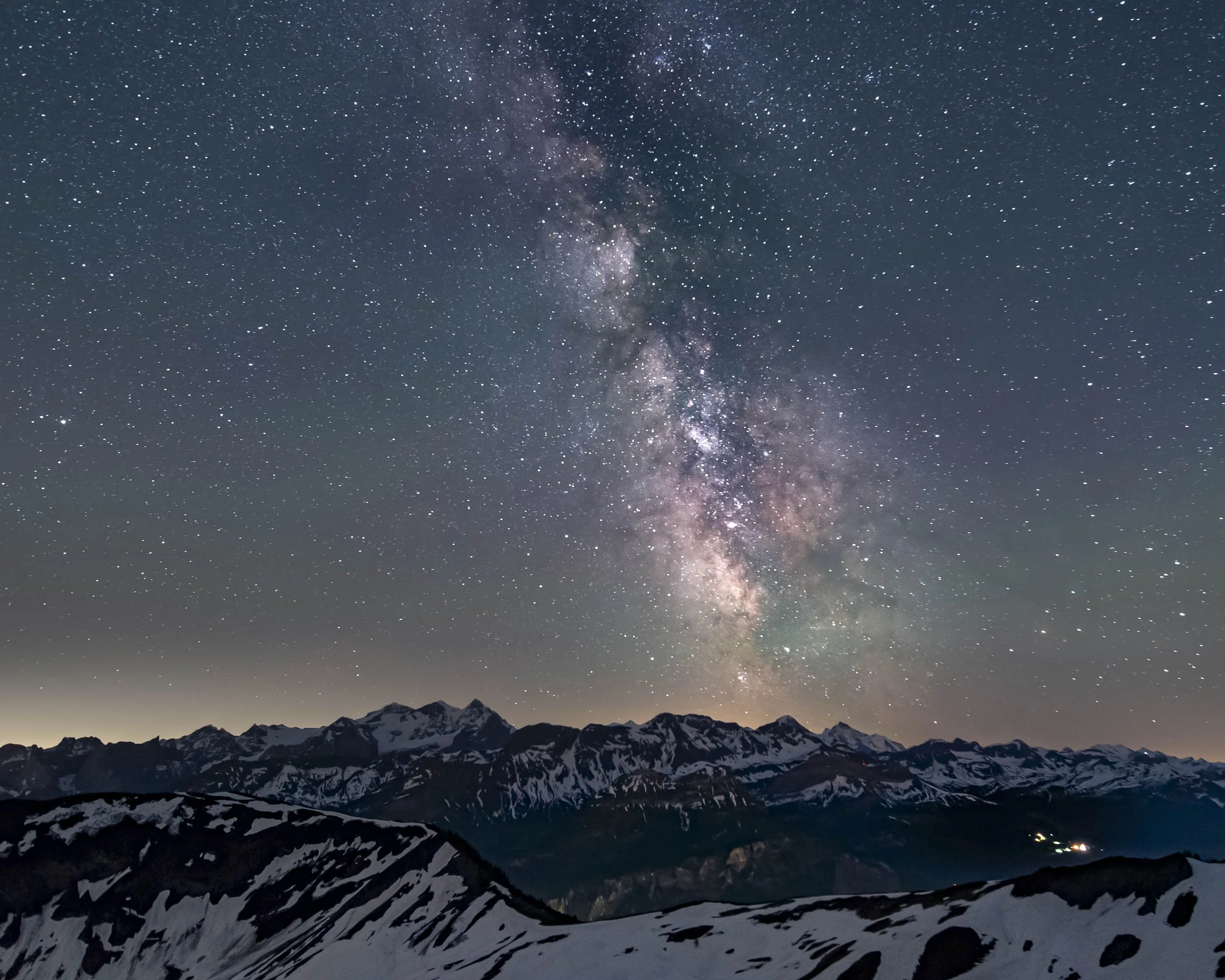 Milky Way Arching Over the Swiss Alps