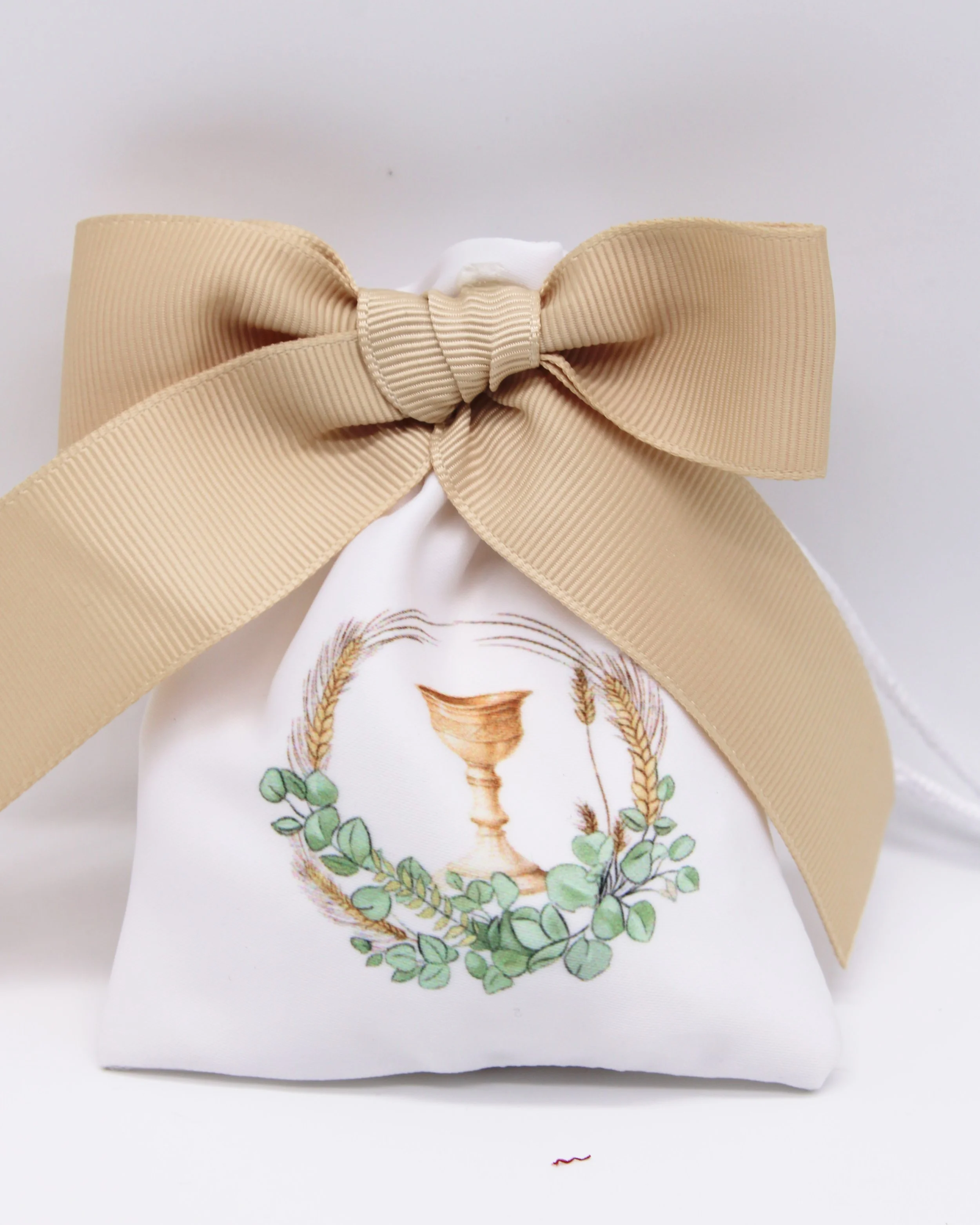 SACCHETTO RASO CON STAMPA COMUNIONE - 10 PEZZI