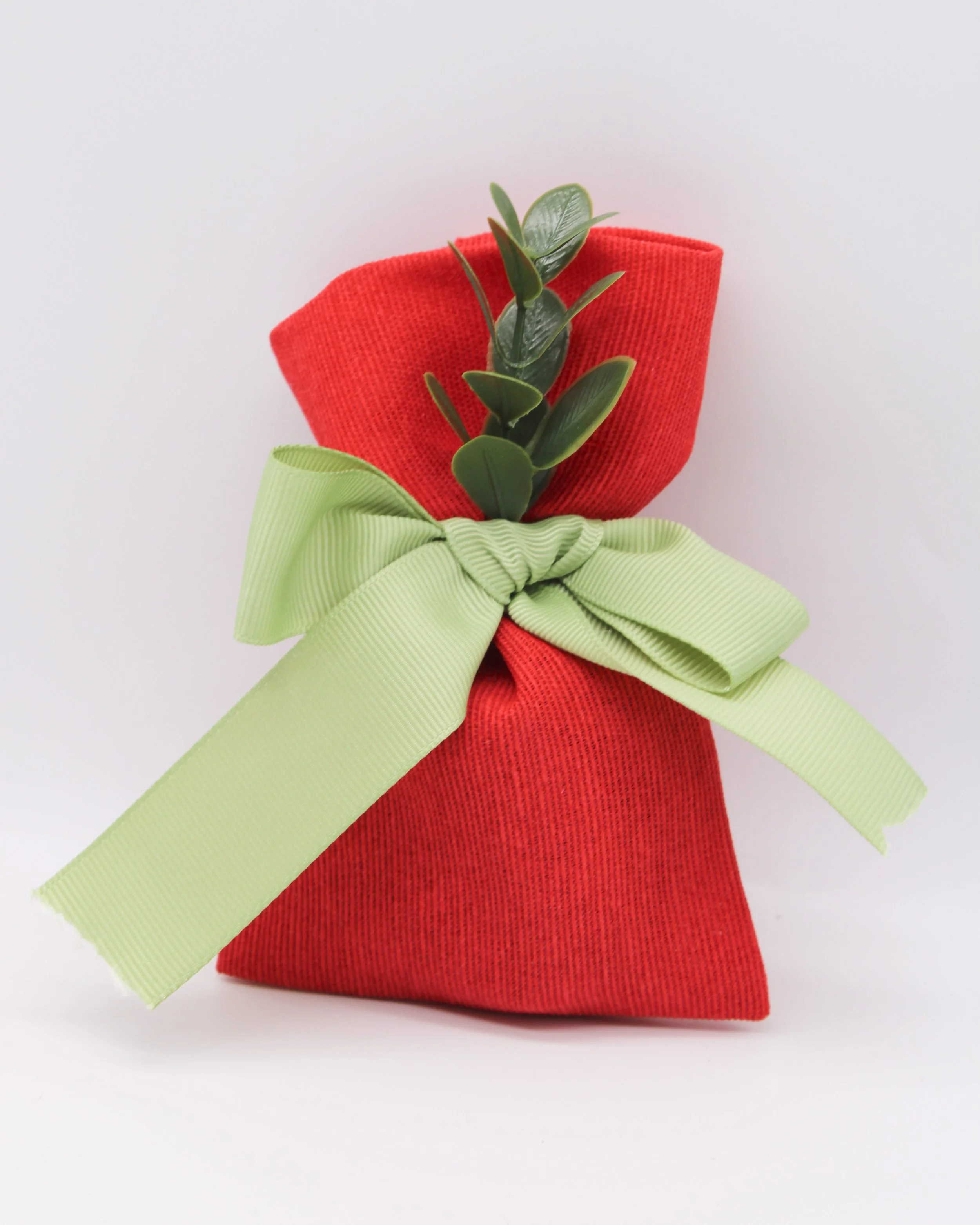 SACCHETTO ROSSO A RIGHE - 12 PEZZI