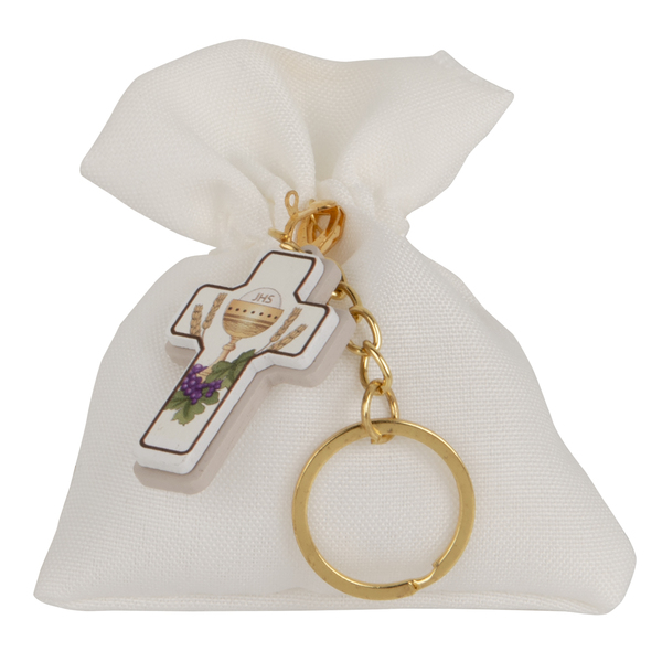 SACCHETTO COMUNIONE CON PORTACHIAVI - 12 PEZZI