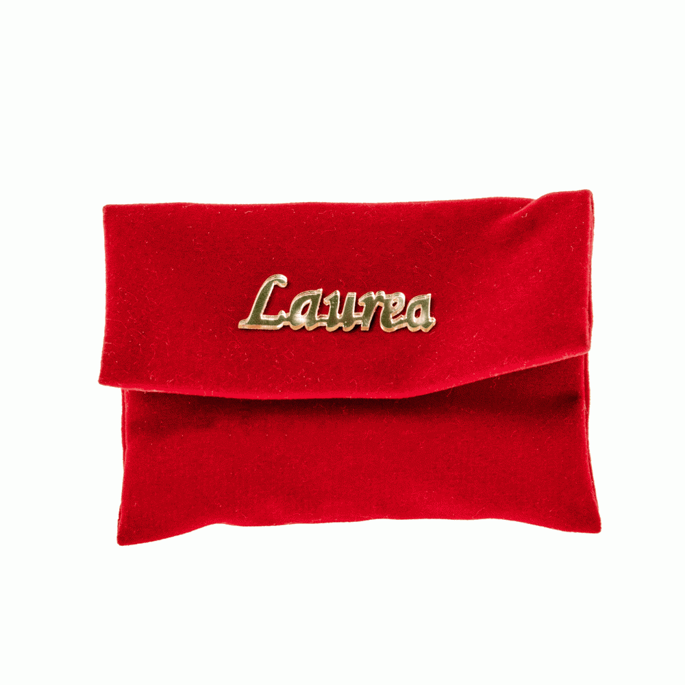 BUSTINA VELLUTO ROSSO LAUREA - 12 PEZZI