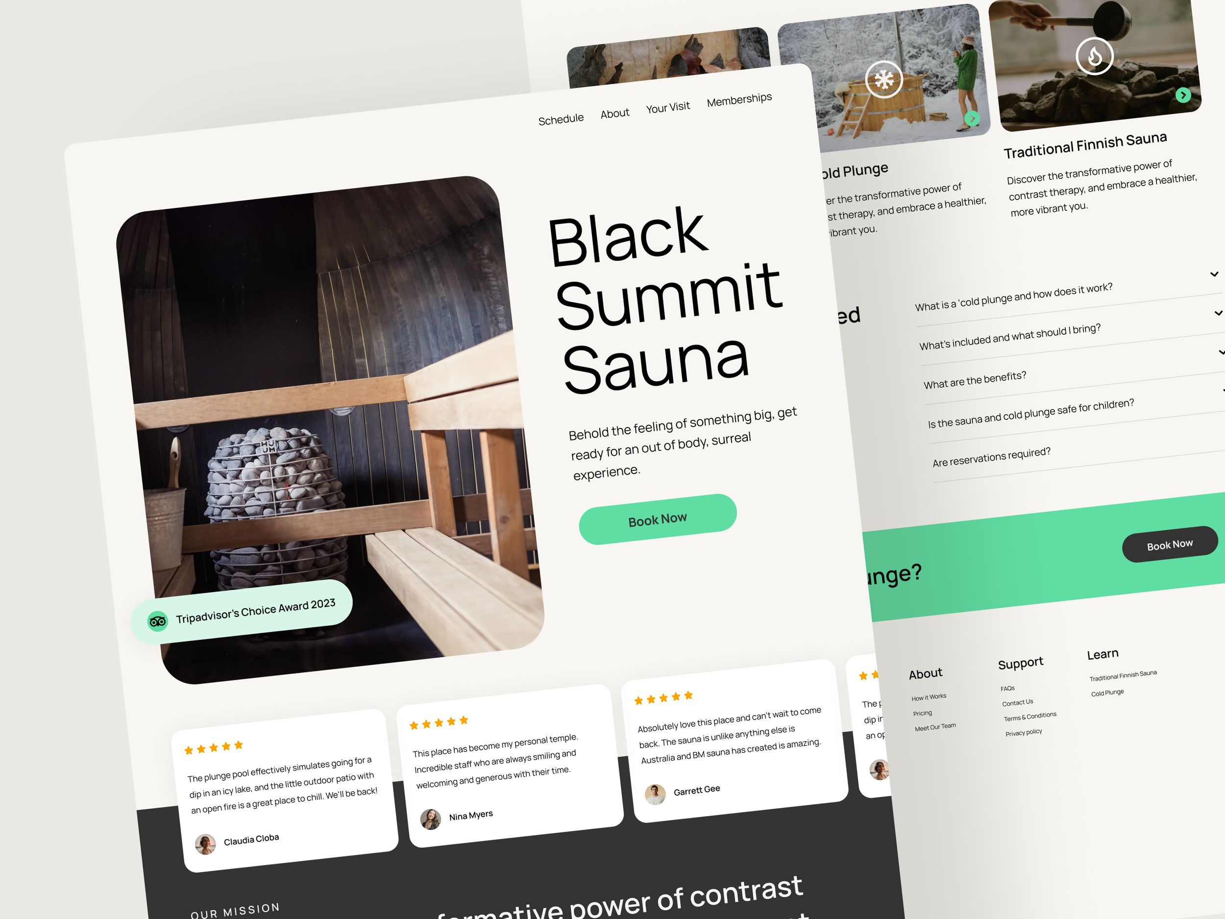 Black Summit Sauna - Web Design Concept