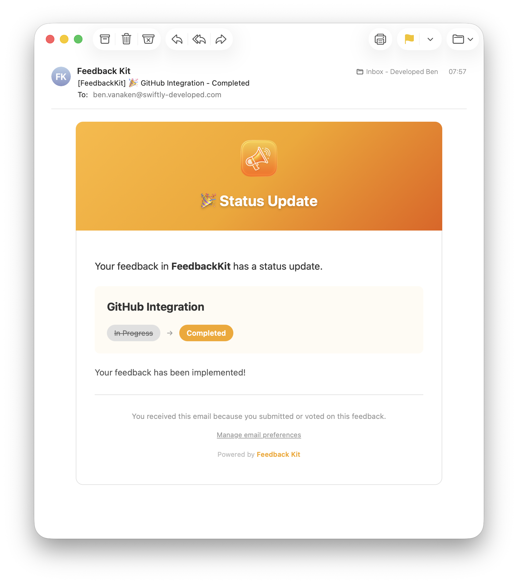 Status Update - Completed