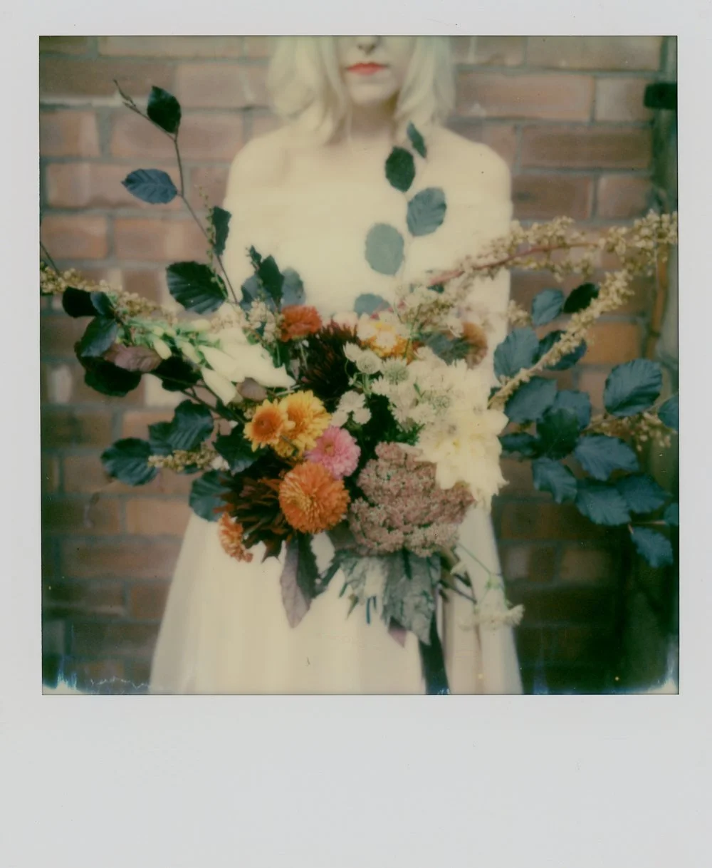 Grunge-Styled Autumnal Shoot with Wilderness Bride and Fletcher & Foley Florist.  Northern Quarter, Manchester