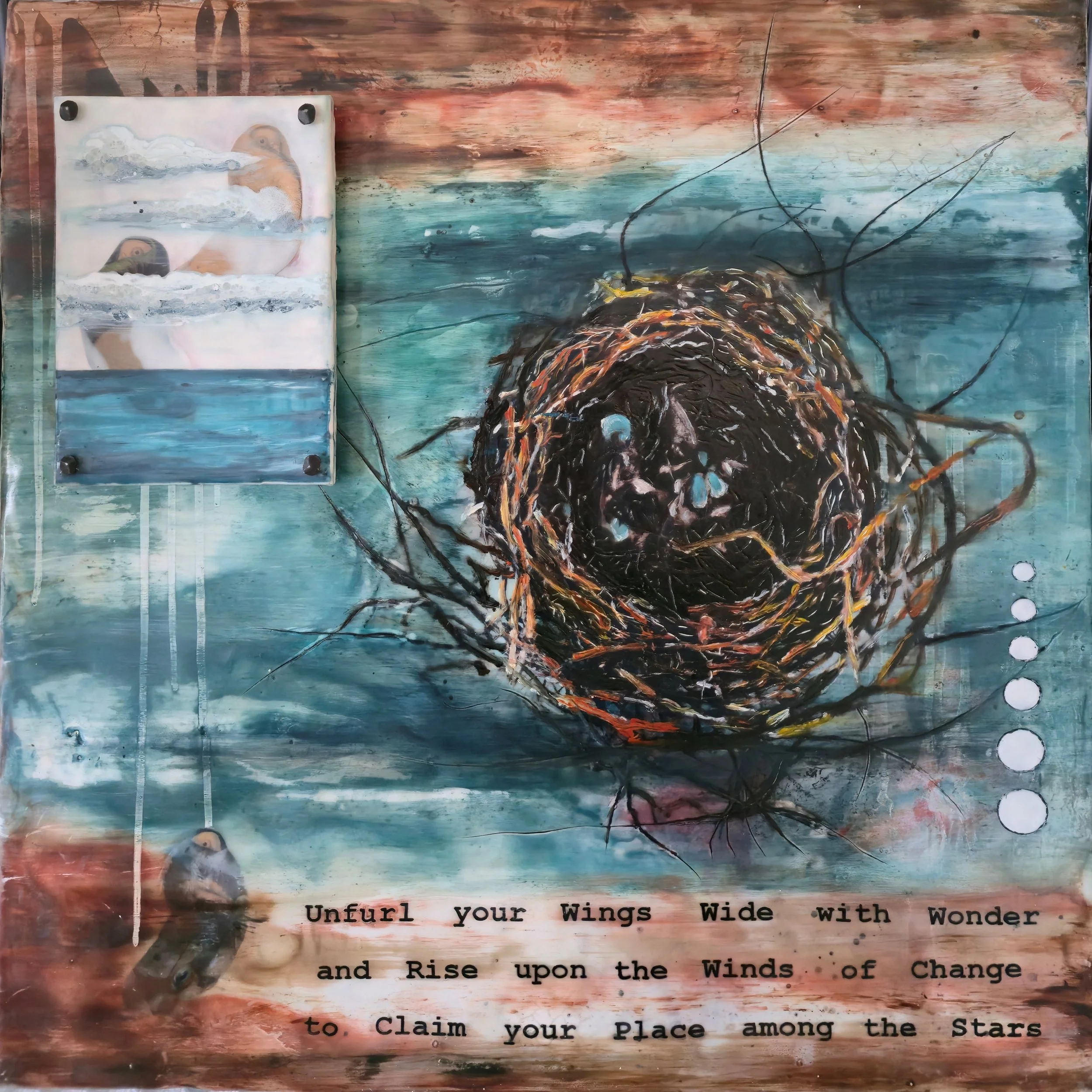 CELESTIAL WHISPERS  
20" x 20" Mixed Media on Deep Cradle Board