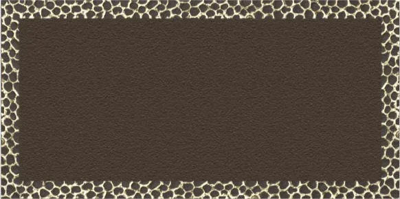 bronze plaque with edge that is rocky