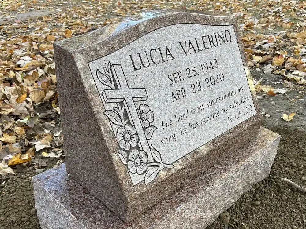 Headstone will all sides and top polished