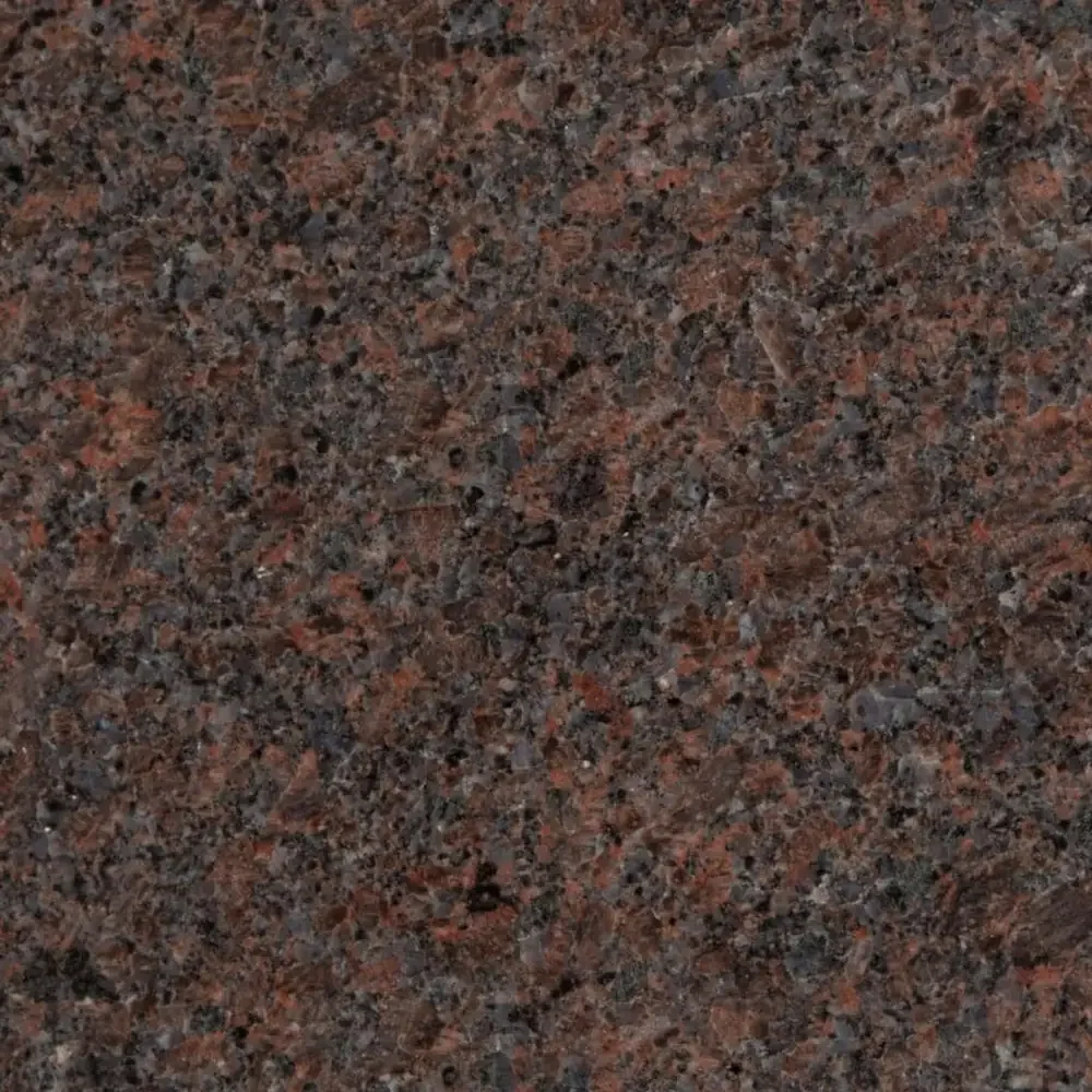 Dark brown and pinkish granite color sample