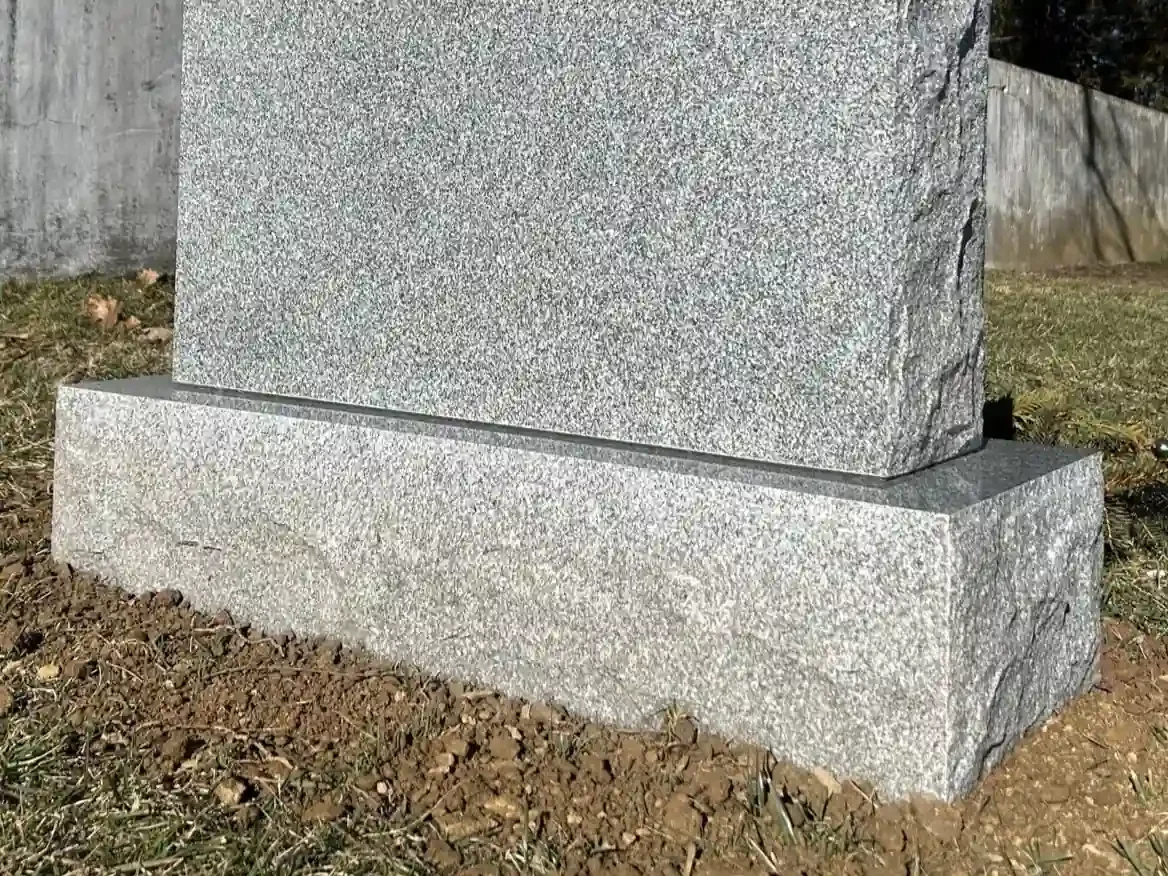 Rocky base on headstone