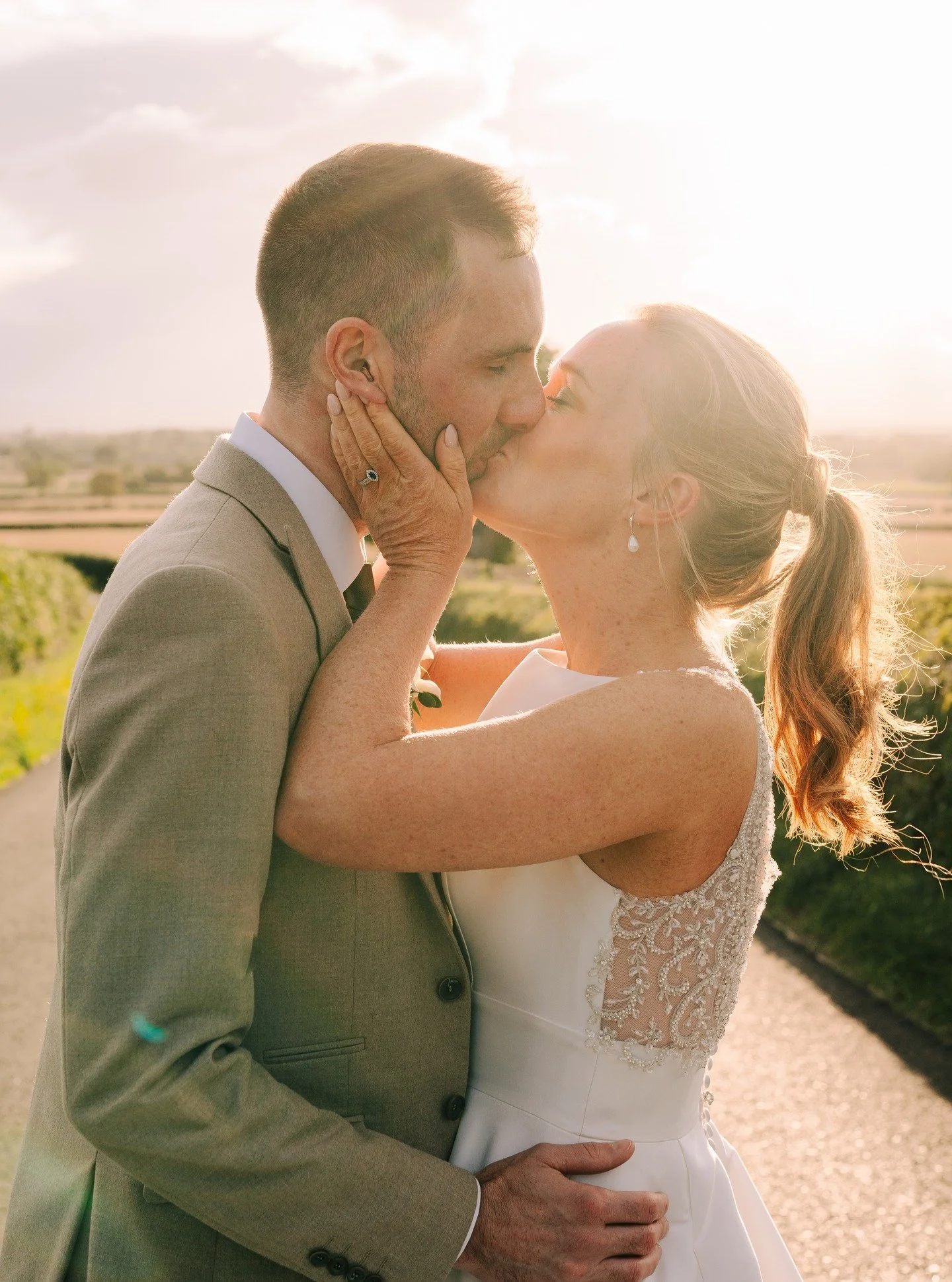 Another frame of Ben &amp; Rachael catching the last of the days sun. 

@regavin @benleeks

Photo @clarerobinsonphotography
Video @lunedemielstudio
Venue @thiefhall
Dress @justinalexander @theharrogateweddinglounge
Suit @john_francis_formal_wear
Brid