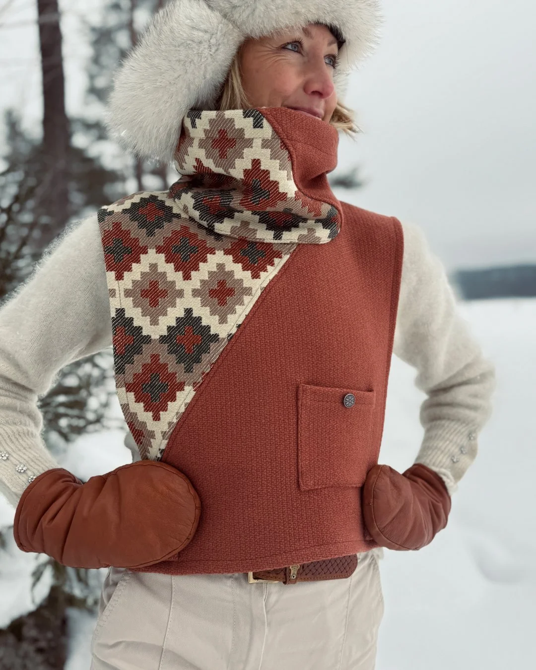 Recouture Rewoven Vest Pink Blush