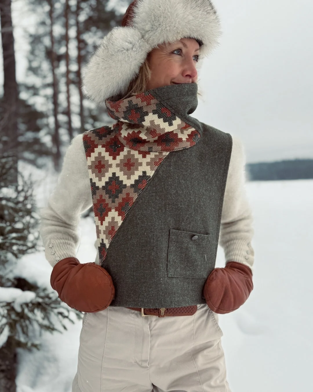 Recouture Rewoven Vest Green