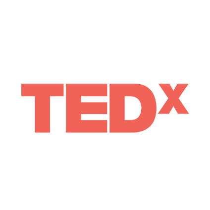 TEDx logo with red text on a black background