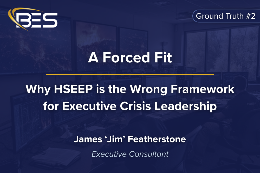 A forced fit: Why HSEEP Is the Wrong Framework for Executive Crisis Leadership